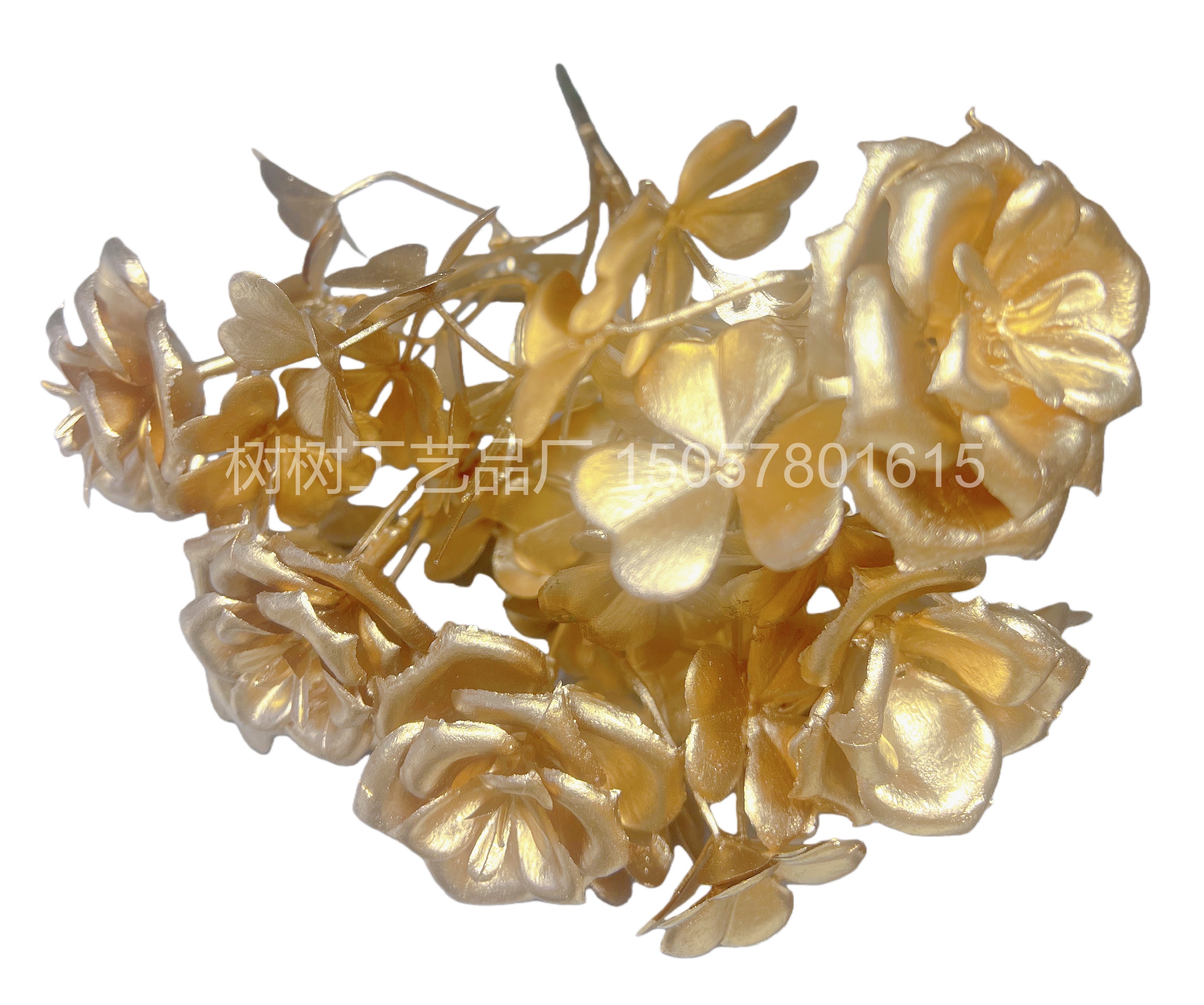 New 7-pronged golden rose cloud flower artificial flower Christmas flower decoration home decoration gift Christmas flower accessories Artificial flower plastic flower plastic artificial flower detail image 6