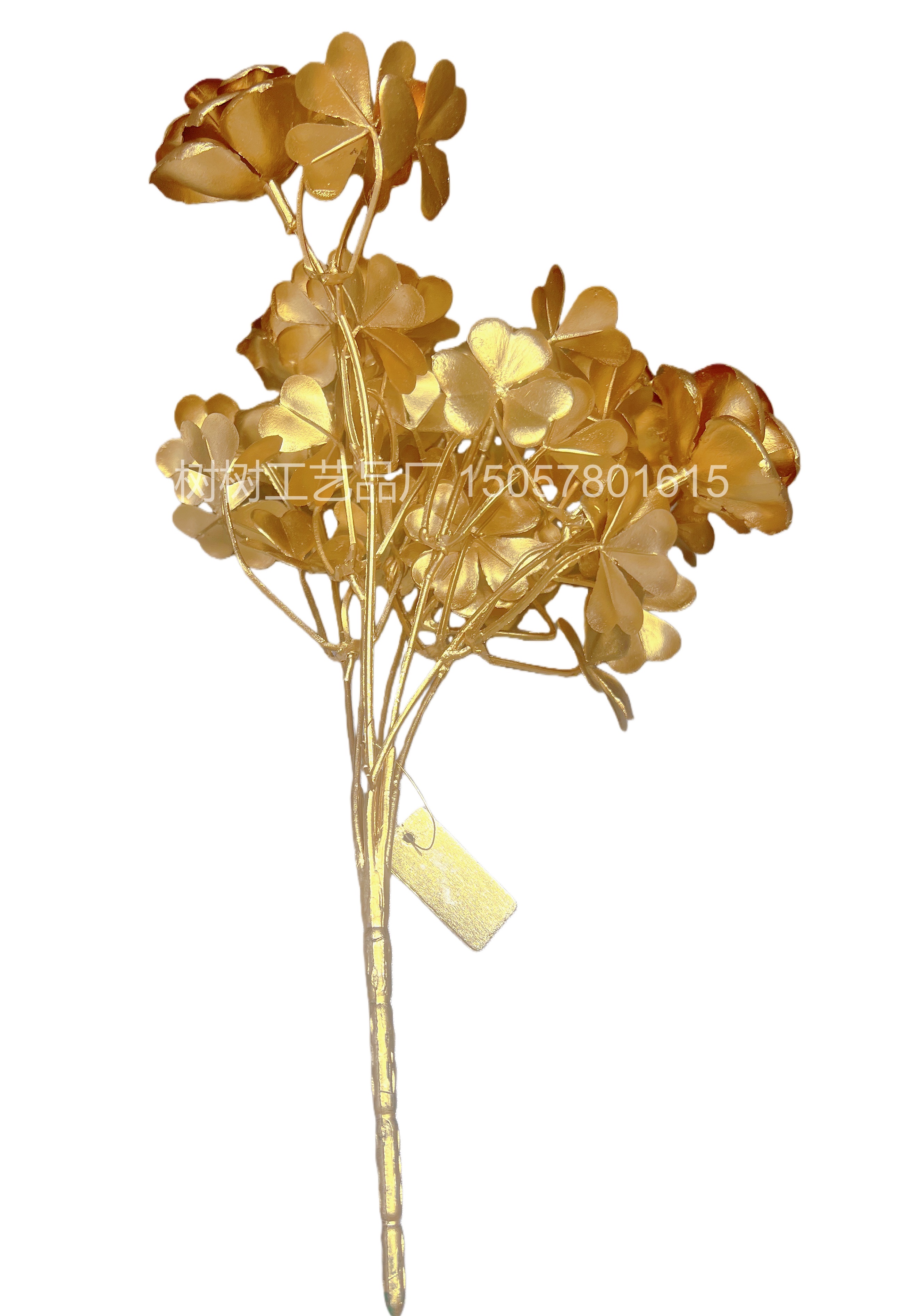 New 7-pronged golden rose cloud flower artificial flower Christmas flower decoration home decoration gift Christmas flower accessories Artificial flower plastic flower plastic artificial flower detail image 4