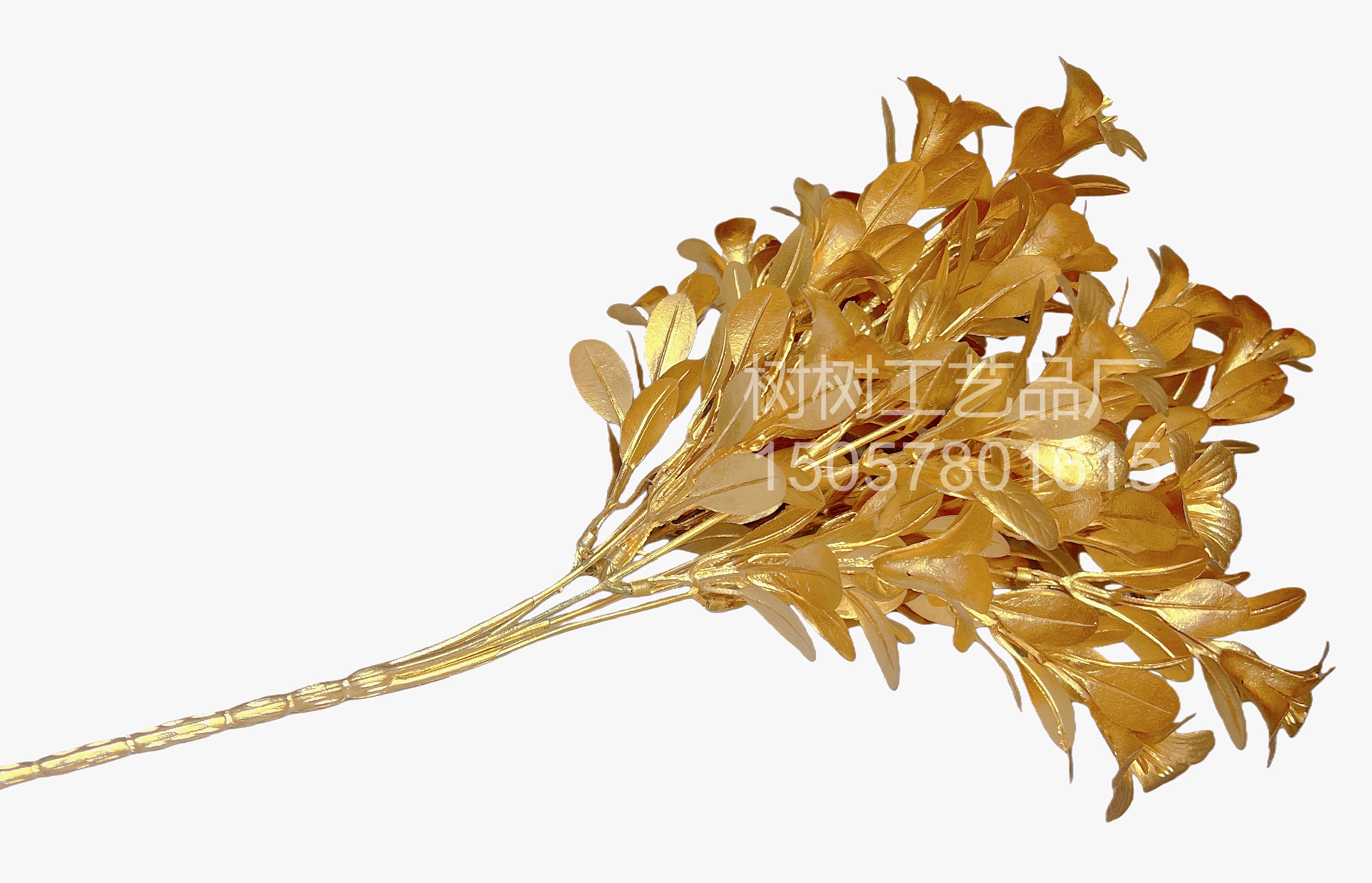 New 5-pronged golden trumpet flower artificial flower Christmas flower decoration home decoration gift Christmas flower accessories Artificial flower plastic flower plastic artificial flower artificial flower detail image 2