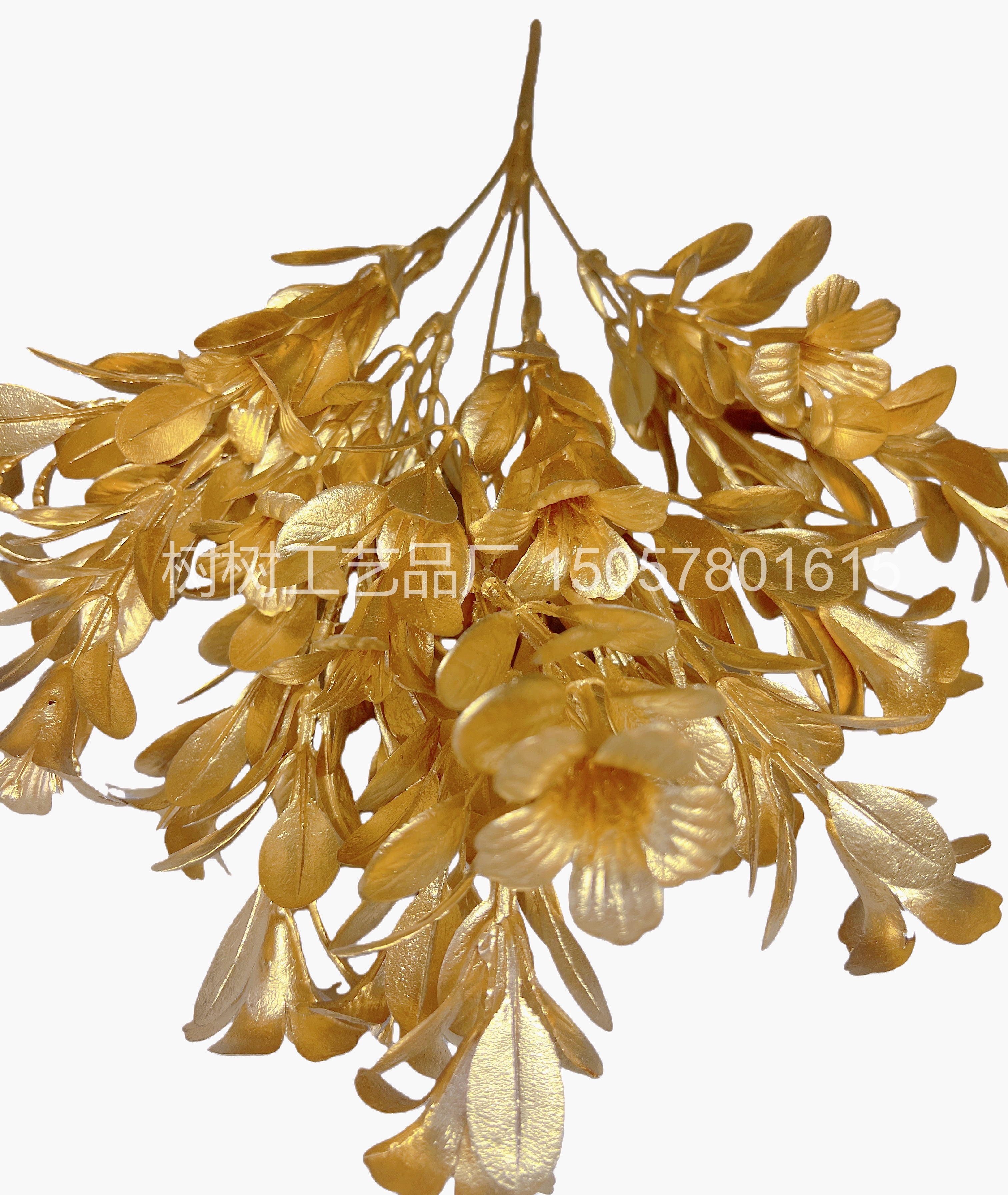 New 5-pronged golden trumpet flower artificial flower Christmas flower decoration home decoration gift Christmas flower accessories Artificial flower plastic flower plastic artificial flower artificial flower Item Picture