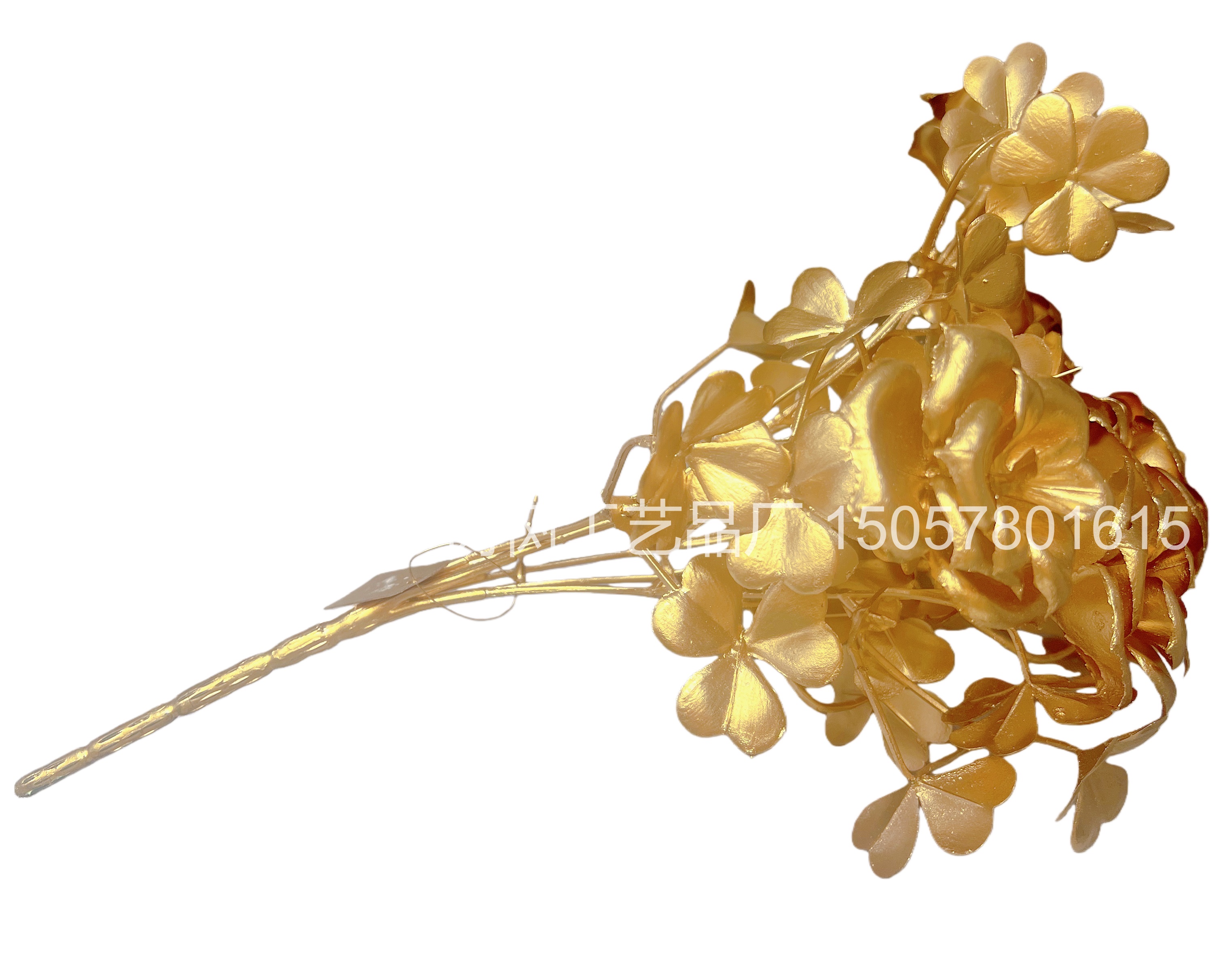 New 7-pronged golden rose cloud flower artificial flower Christmas flower decoration home decoration gift Christmas flower accessories Artificial flower plastic flower plastic artificial flower detail image 2