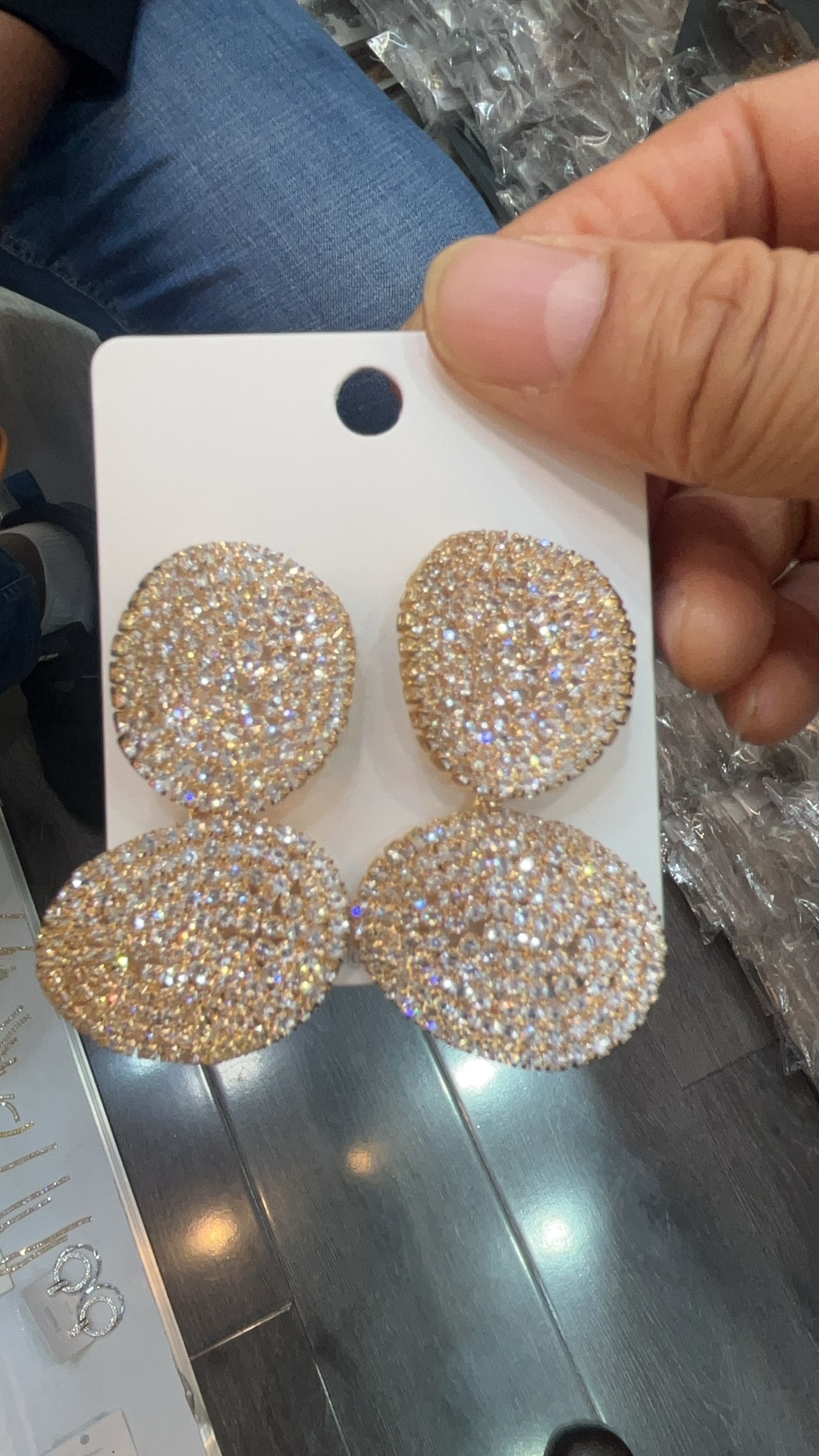 闪耀水钻烧焊锆石耳环简约耳饰女气质百搭耳坠时尚耳环饰品.烧焊锆石耳环