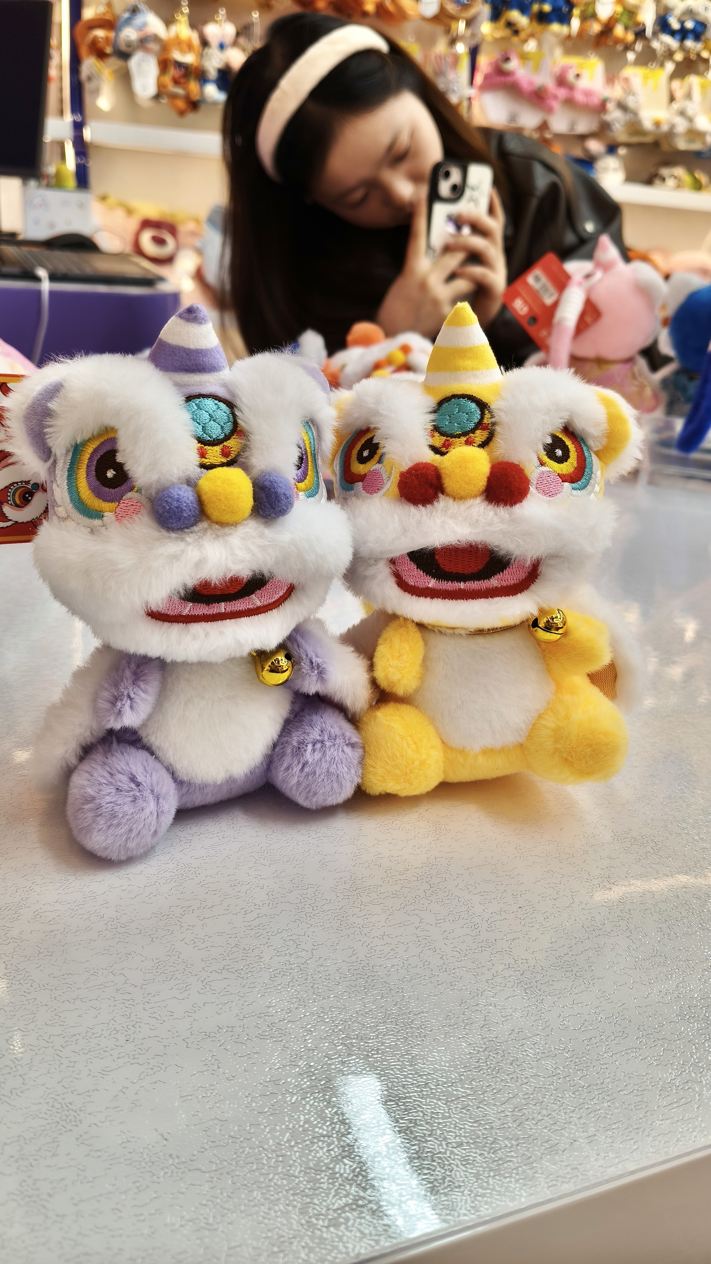 2026 New Year's Cute lion dance animal keychain, cartoon plush doll, couple and best friend bag pendant, wealth attraction decoration doll pendant Item Picture