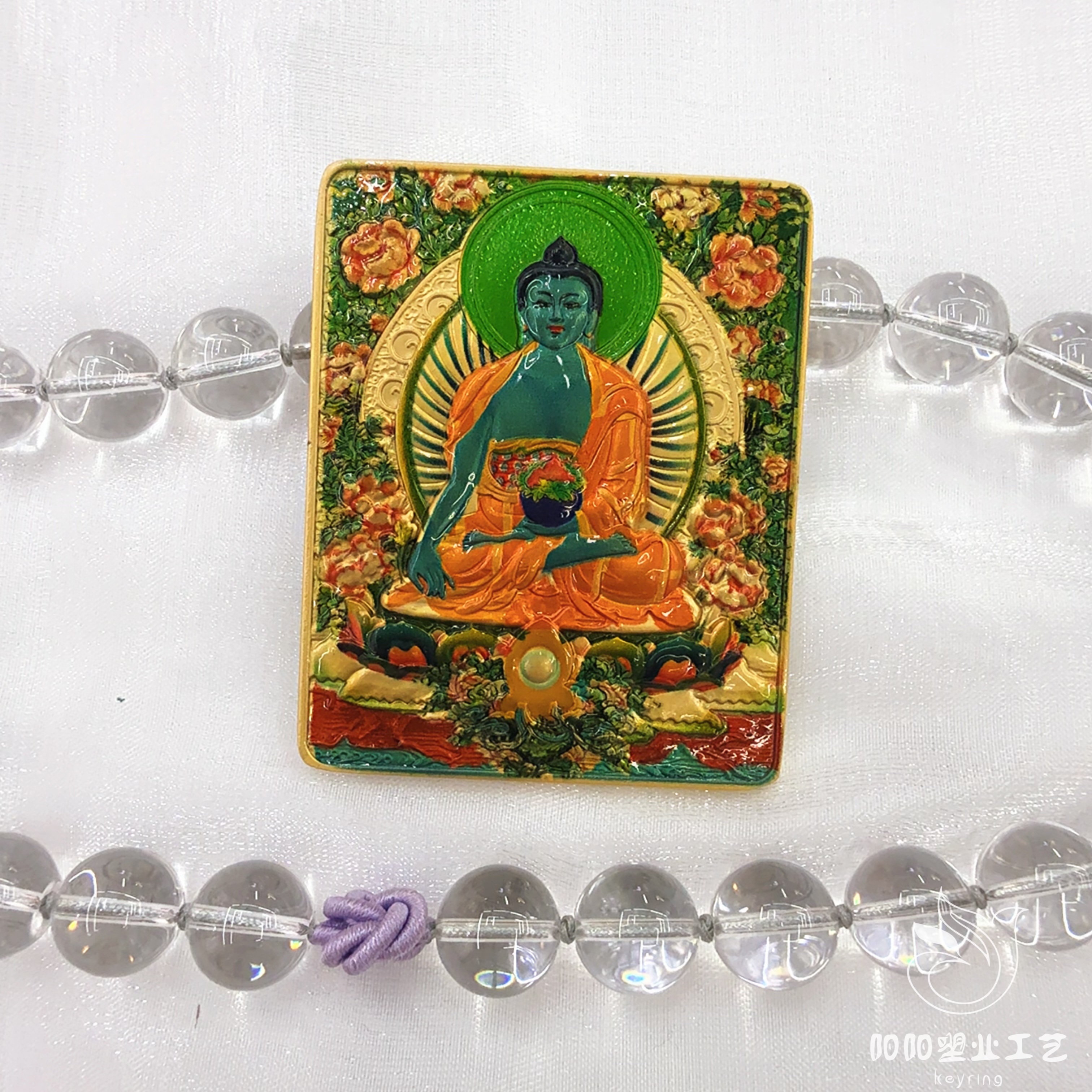 Thangka Medicine Buddha Tibetan ethnic art and culture rectangular alloy soft magnetic fridge magnets protect home decoration Item Picture