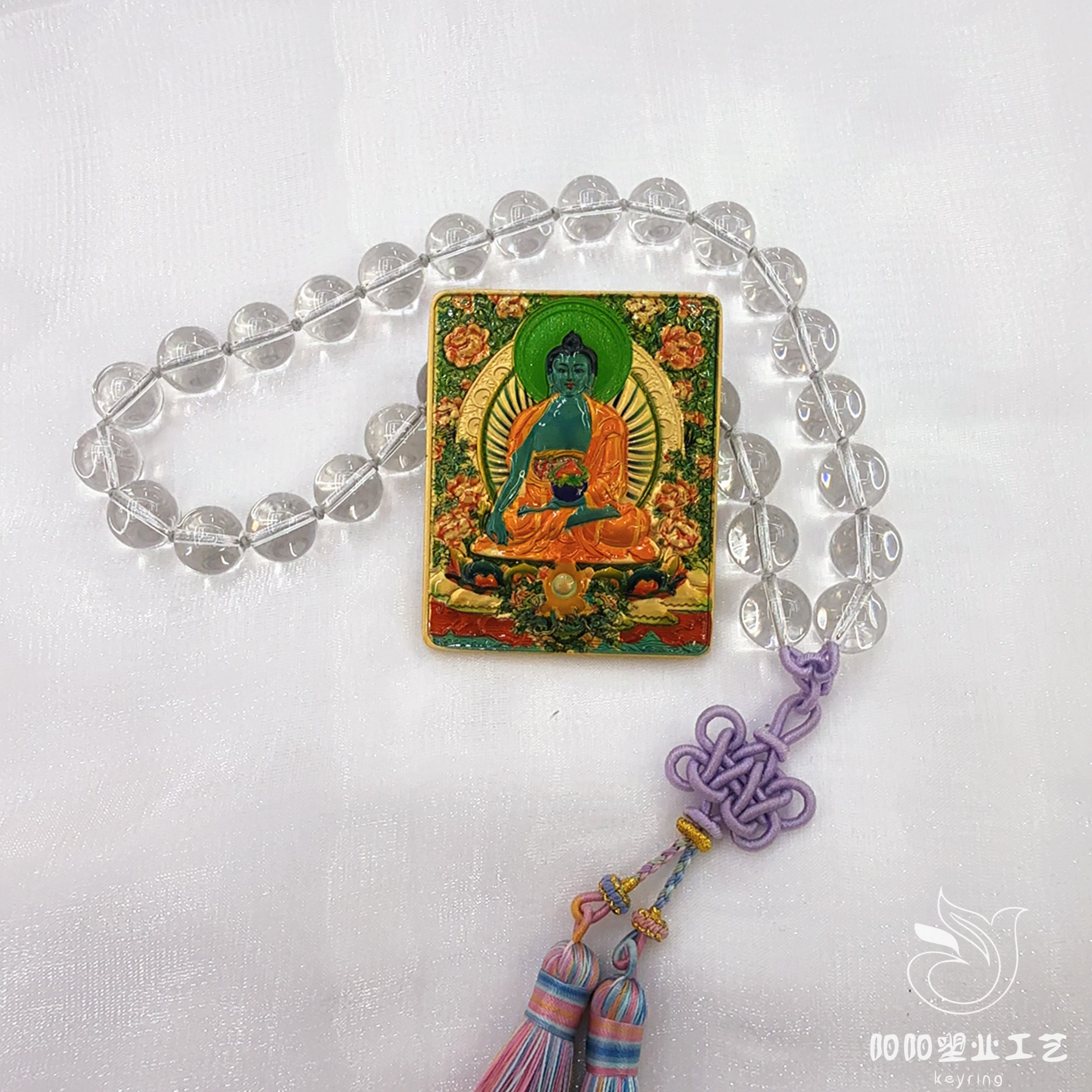 Thangka Medicine Buddha Tibetan ethnic art and culture rectangular alloy soft magnetic fridge magnets protect home decoration details Picture