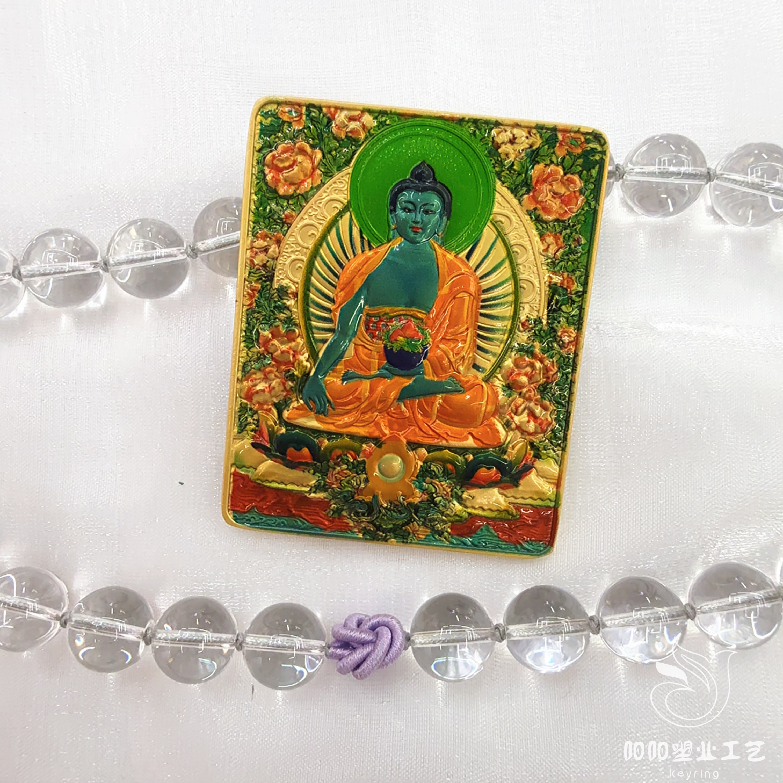 Thangka Medicine Buddha Tibetan ethnic art and culture rectangular alloy soft magnetic fridge magnets protect home decoration full figure
