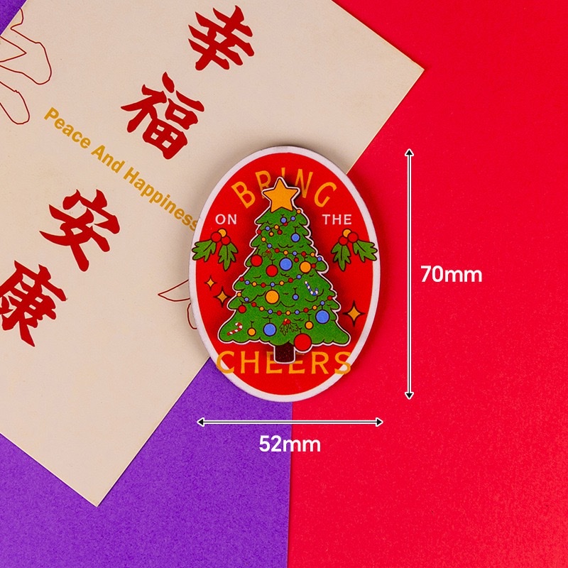 Christmas series wooden fridge magnets, Christmas atmosphere decoration, magnetic stickers available for wholesale, creative fridge magnets, figurines, custom shaking head figurines Item Picture