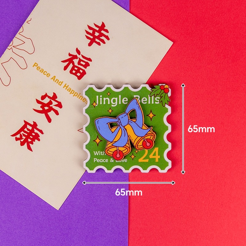 Christmas series wooden fridge magnets, Christmas atmosphere decoration, magnetic stickers available for wholesale, creative fridge magnets, figurines, custom shaking head figurines Specification drawing
