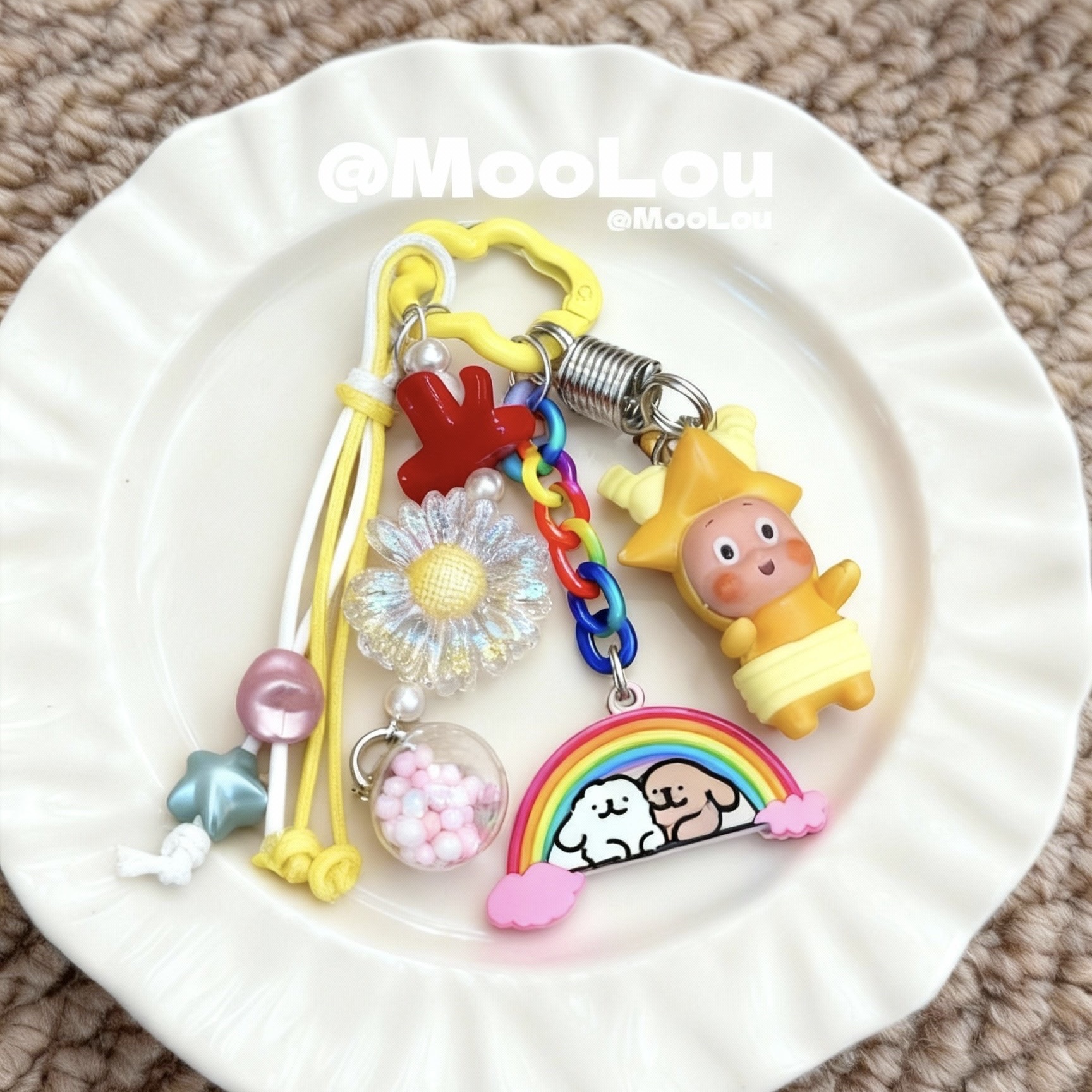 星星人手机diy配件包包配饰黄色kt亚克力板