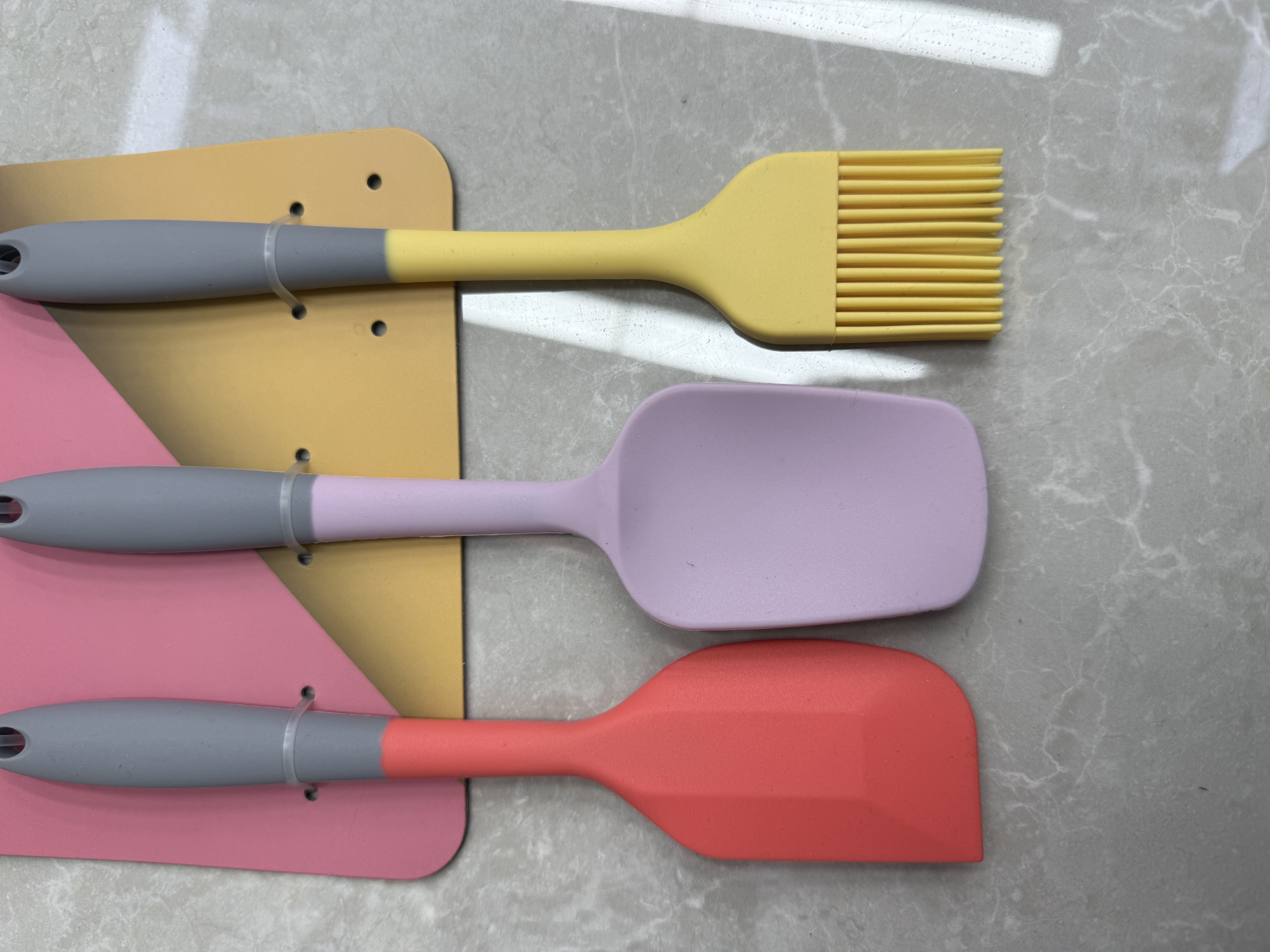 3件套爆款色硅胶家用烘培工具全包多功能烹饪铲刮刀油刷双色专用套装产品图