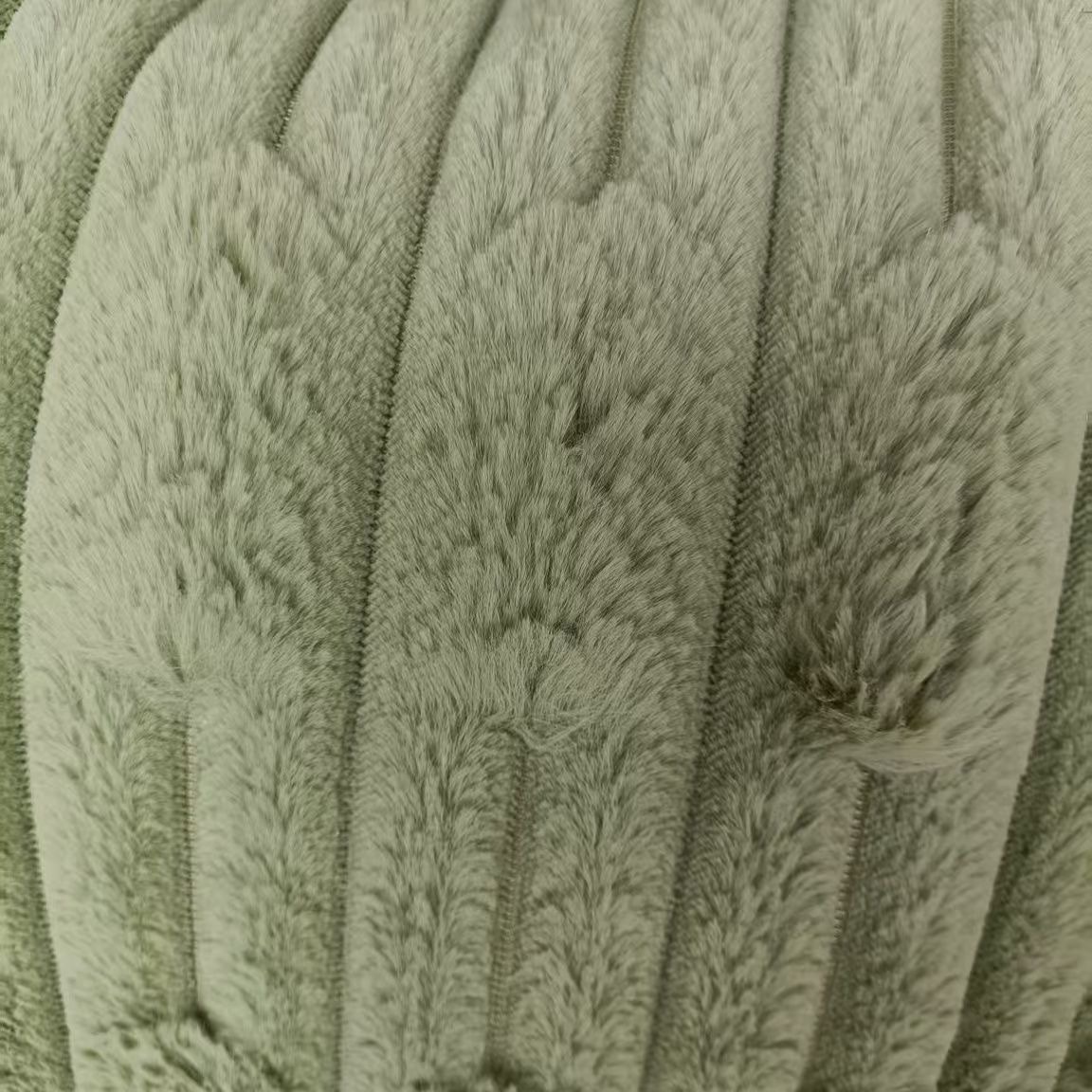 Nordic cream-style solid-color throw pillow, chain-woven flower, fat bar pillowcase, rabbit plush headboard sofa, backrest, waist pillow, light green detail image 15