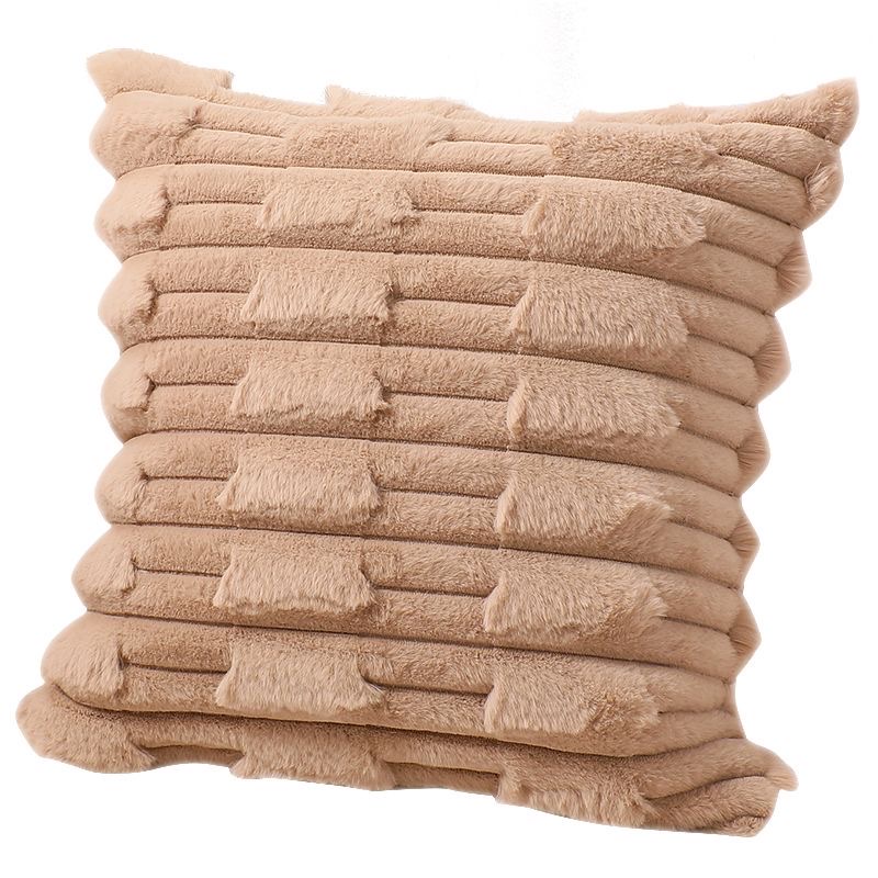 Nordic cream-style solid-color throw pillow, chain-woven flower, fat bar pillowcase, rabbit plush headboard sofa, backrest, waist pillow, light green detail image 7