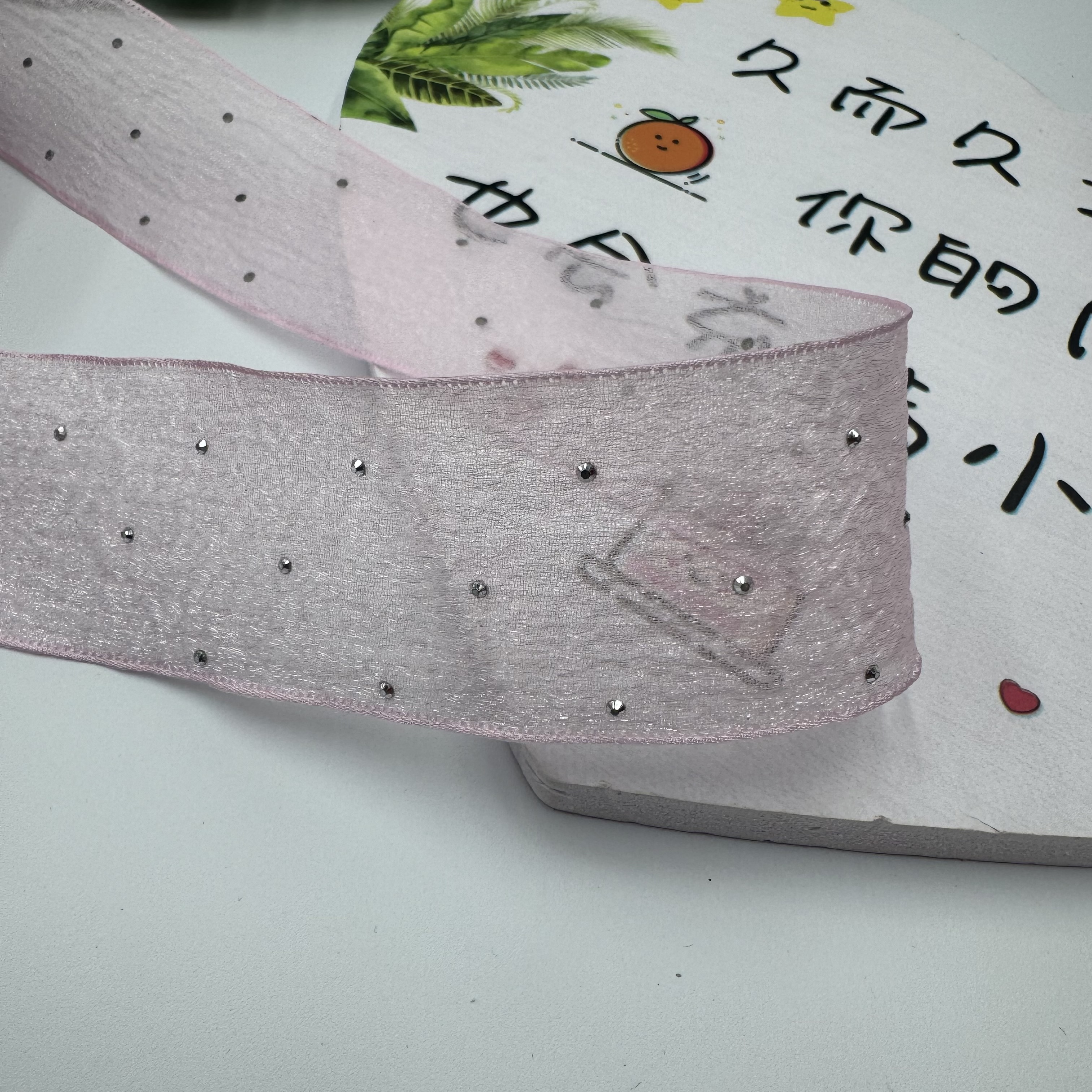 3.8 cm hot diamond gauze ribbon, hair accessory gauze ribbon, handmade DIY bow ribbon, gift box, decorative materials, baking cake, flowers, ribbons detail image 5