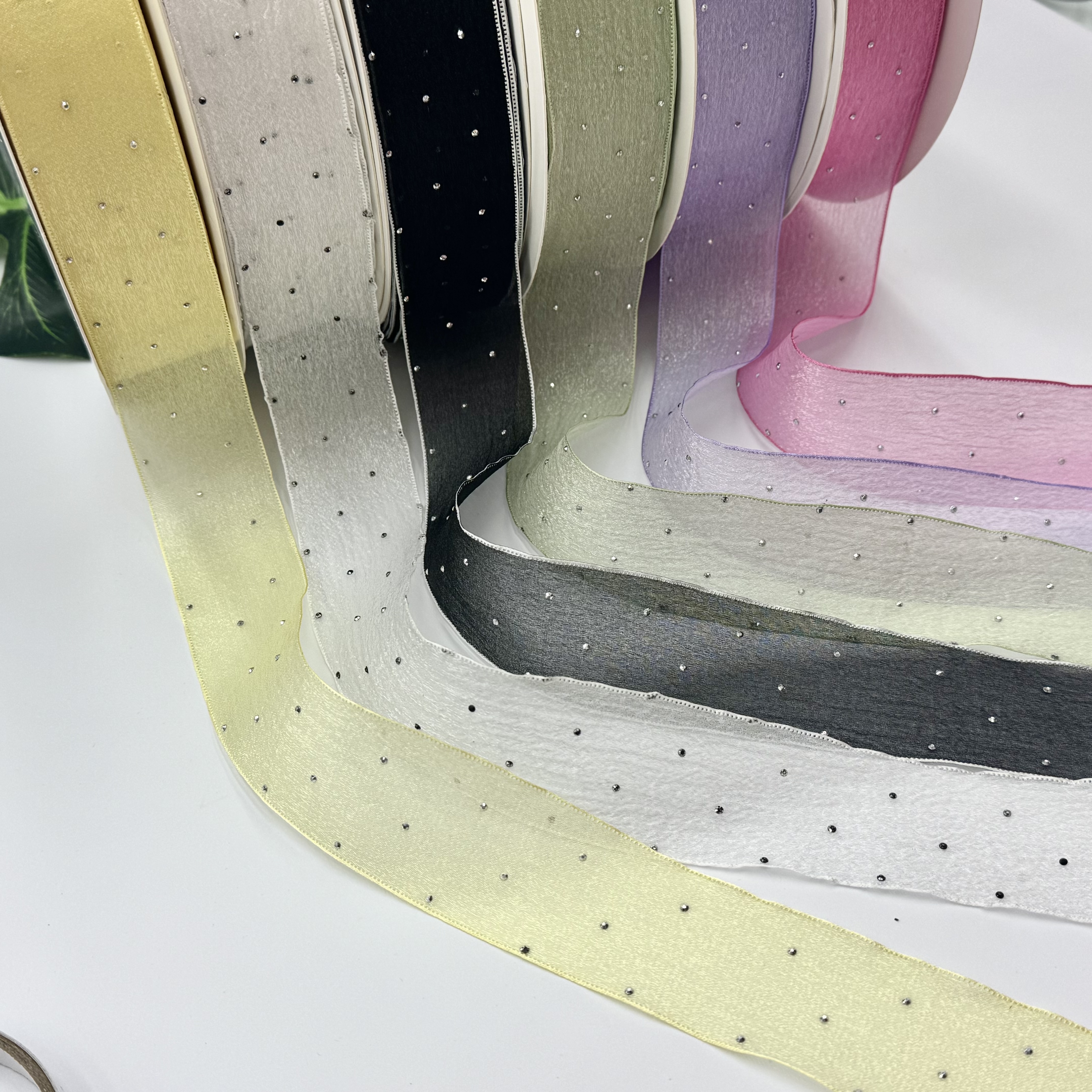 3.8 cm hot diamond gauze ribbon, hair accessory gauze ribbon, handmade DIY bow ribbon, gift box, decorative materials, baking cake, flowers, ribbons