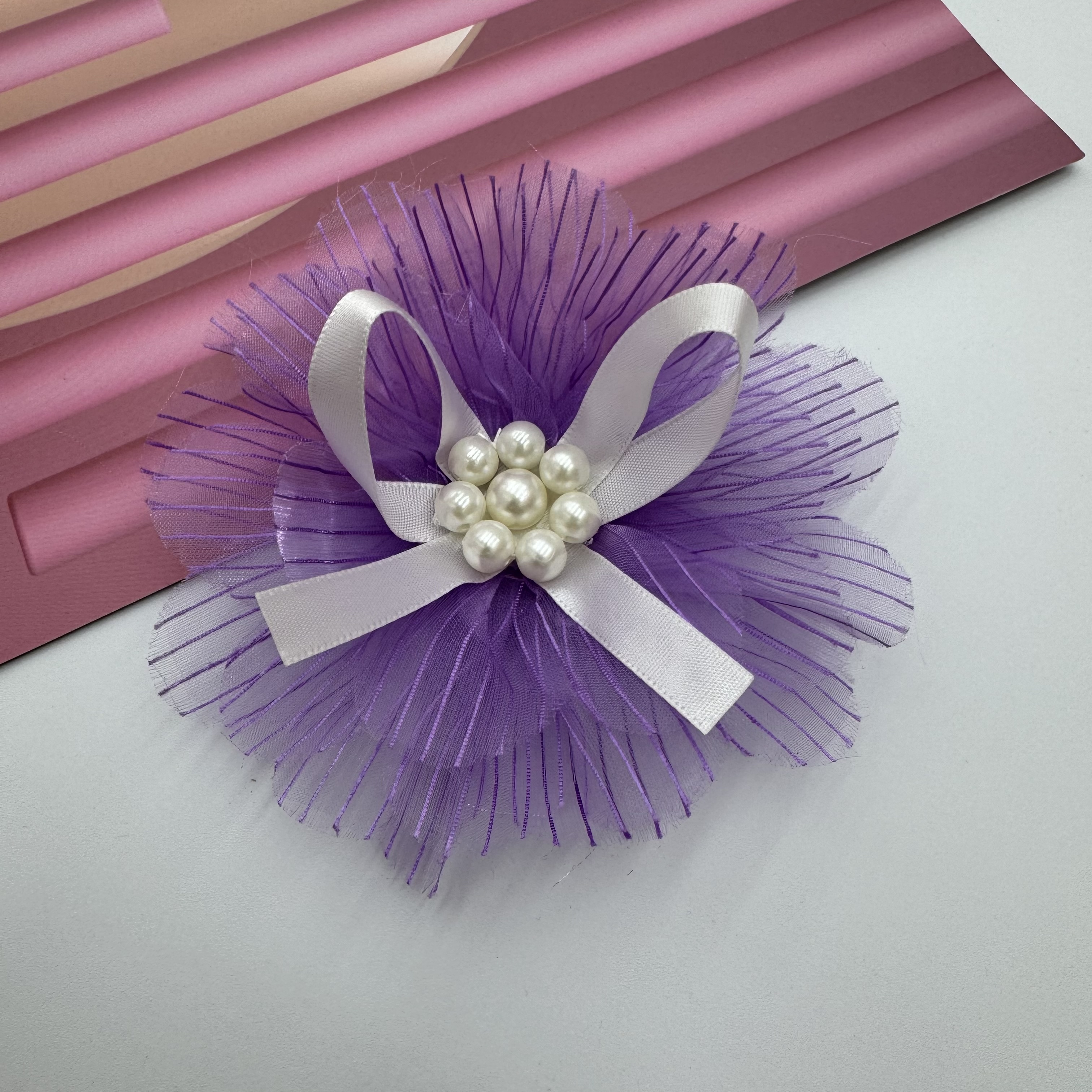 Bow, ribbon, handmade pearl yarn flower, organza flower, diy accessories, hair accessories, clothing accessories, flower accessories, ribbon, bow shoes, flower head, flower, clothing accessories detail image 9