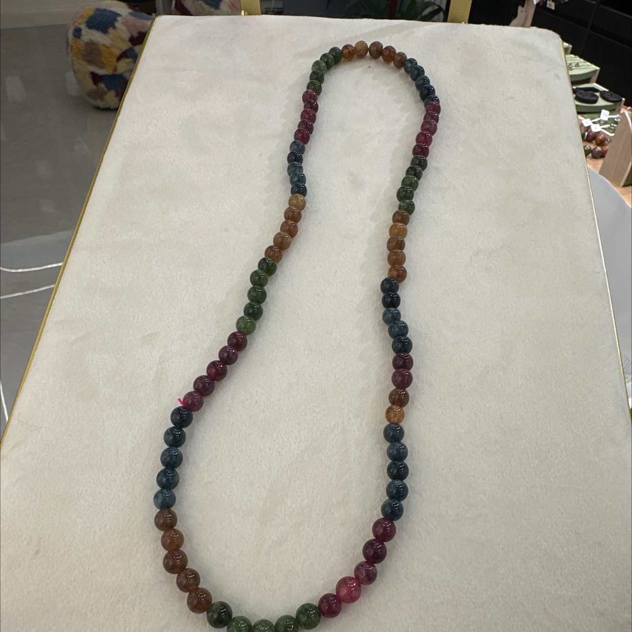 多圈碧玺手串，也可以当作毛衣链、项链产品图