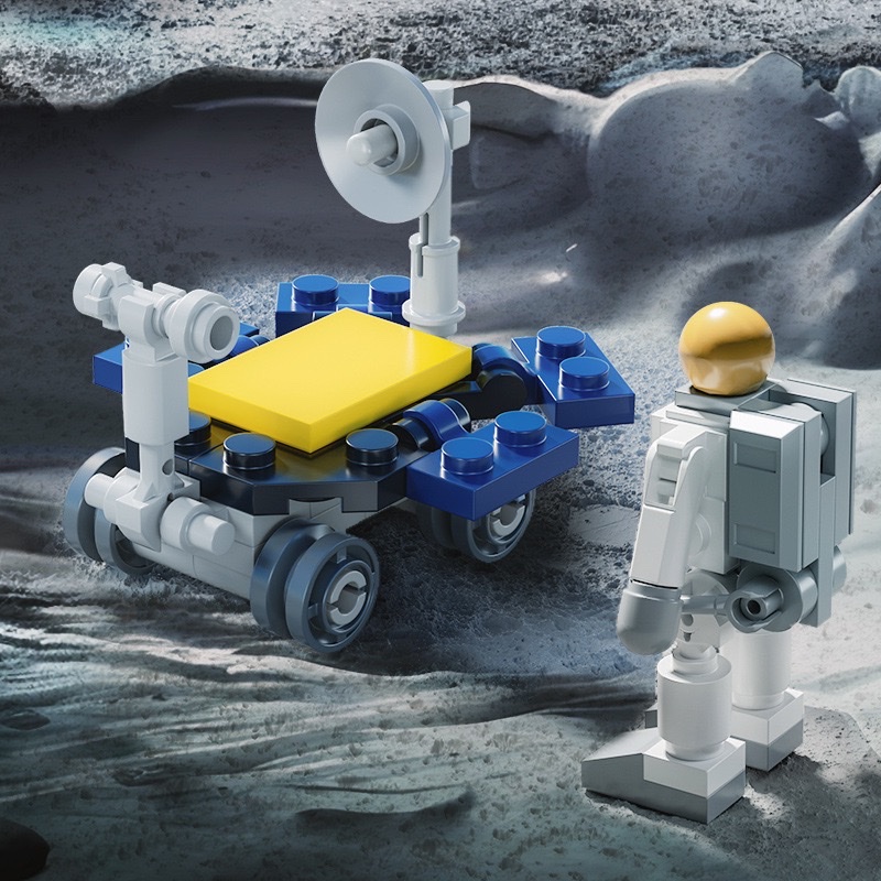 Building blocks 10-in-1 space rocket launch vehicle astronaut Mars rover assembly model boy assembly toy Specification image