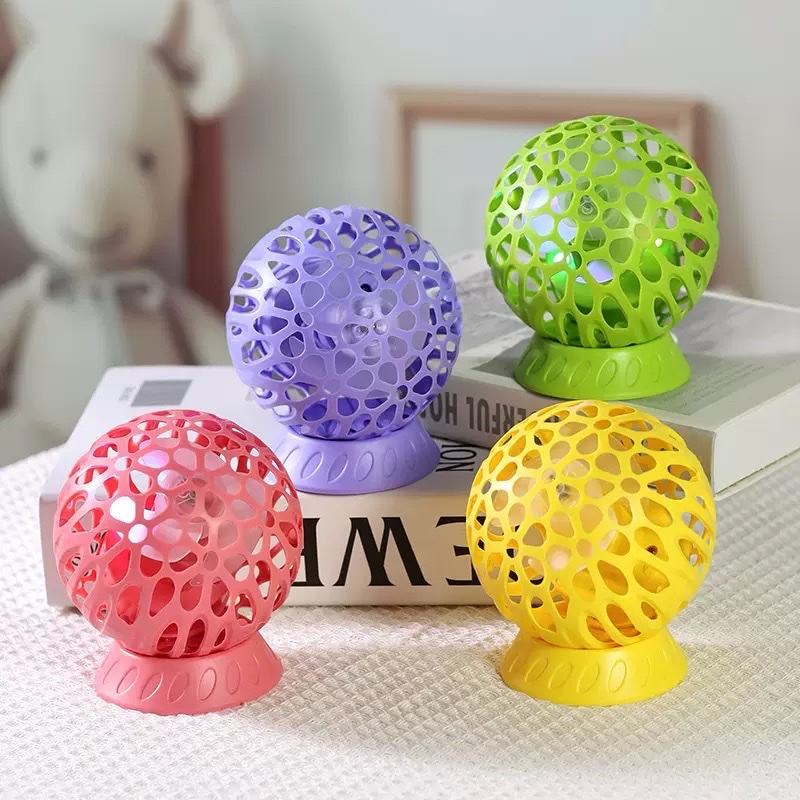 New spherical desktop rotating mini electric fan, light rotating creative usb charging small fan, Douyin style