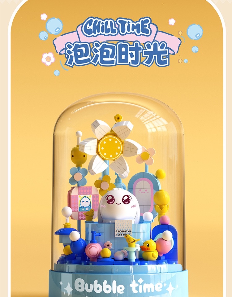 2025 New egg-shaped building block flower 3d stereoscopic display, strawberry balloon house building block assembly toy, children's educational assembly toy, birthday gift detail image 9