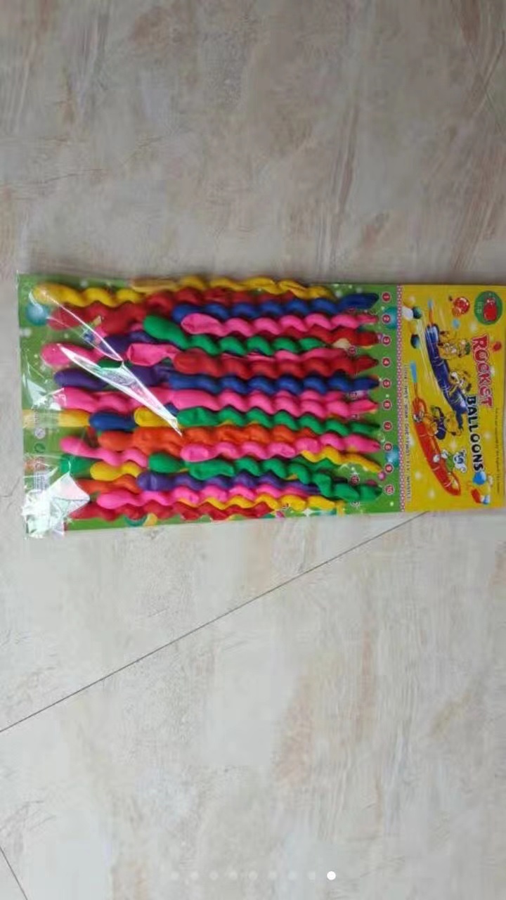 卡装龙球气球螺丝螺旋波浪旋转气球婚礼酒吧开业派对异形彩色长条产品图