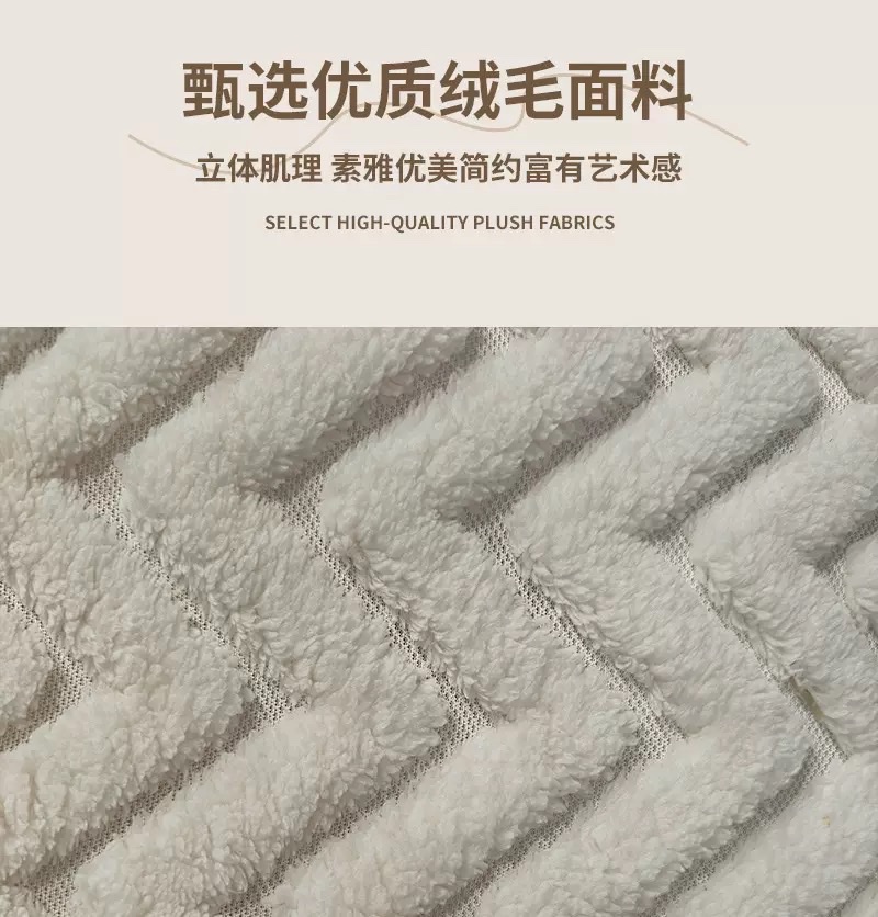 Wholesale of cross-border double-sided plush pillow solid color sofa, square wavy pillow cover cushion, living room cream style pillow detail image 18