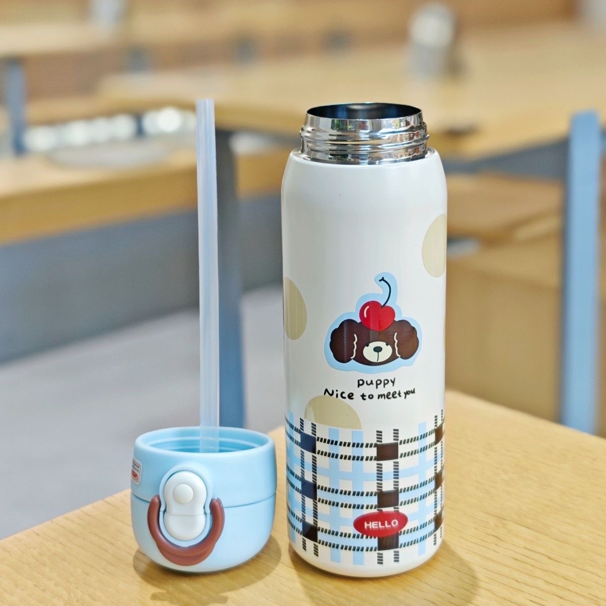 Lie Chi Gong 500ML316 stainless steel insulated cup, large capacity straw, high appearance level, portable and cute, new student water cup, double drinking cup 182-1123 YS/W Application Scenario