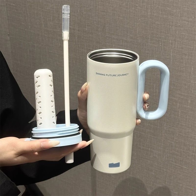 Soch's new 750ML high-appearance, large-capacity insulated cup, ice cup, giant cup, car water cup, ceramic inner liner, straw cup 200-1123 YW details Picture