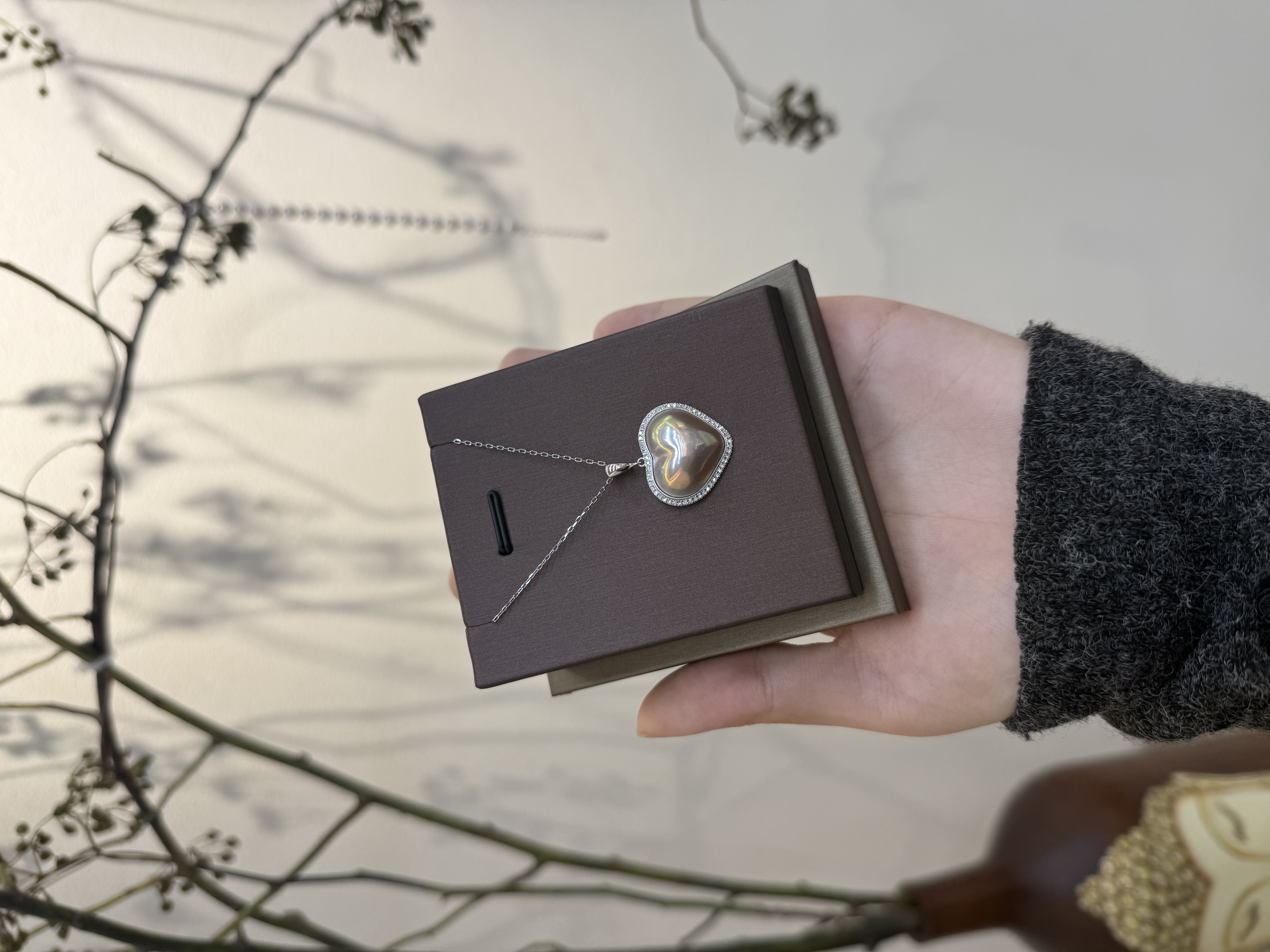 【爱心马贝】18k白金 真钻 高级海水马贝珠 珍珠吊坠女 气质百搭高级珠宝 产品图