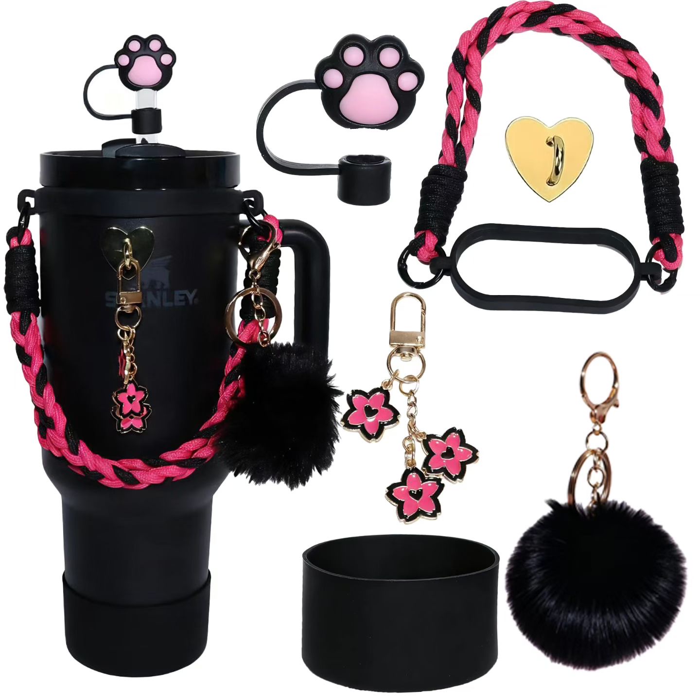 塑料吸管塑料杯耐热透明便携双饮水杯学生创意饮料杯子详情图1