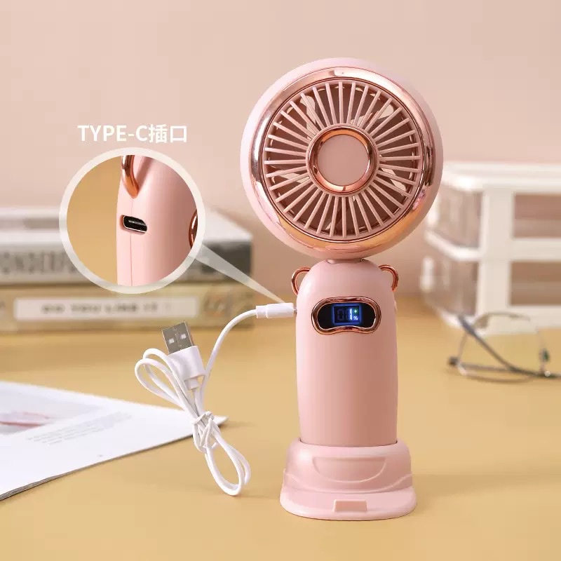 25新款数显手持迷你风扇usb五档 Fan便携电动小风扇小电风扇礼品产品图