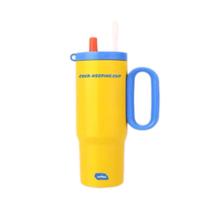 Soch's new 750ML high-appearance, large-capacity insulated cup, ice cup, giant cup, car water cup, ceramic inner liner, straw cup 200-1123 YW Item Picture