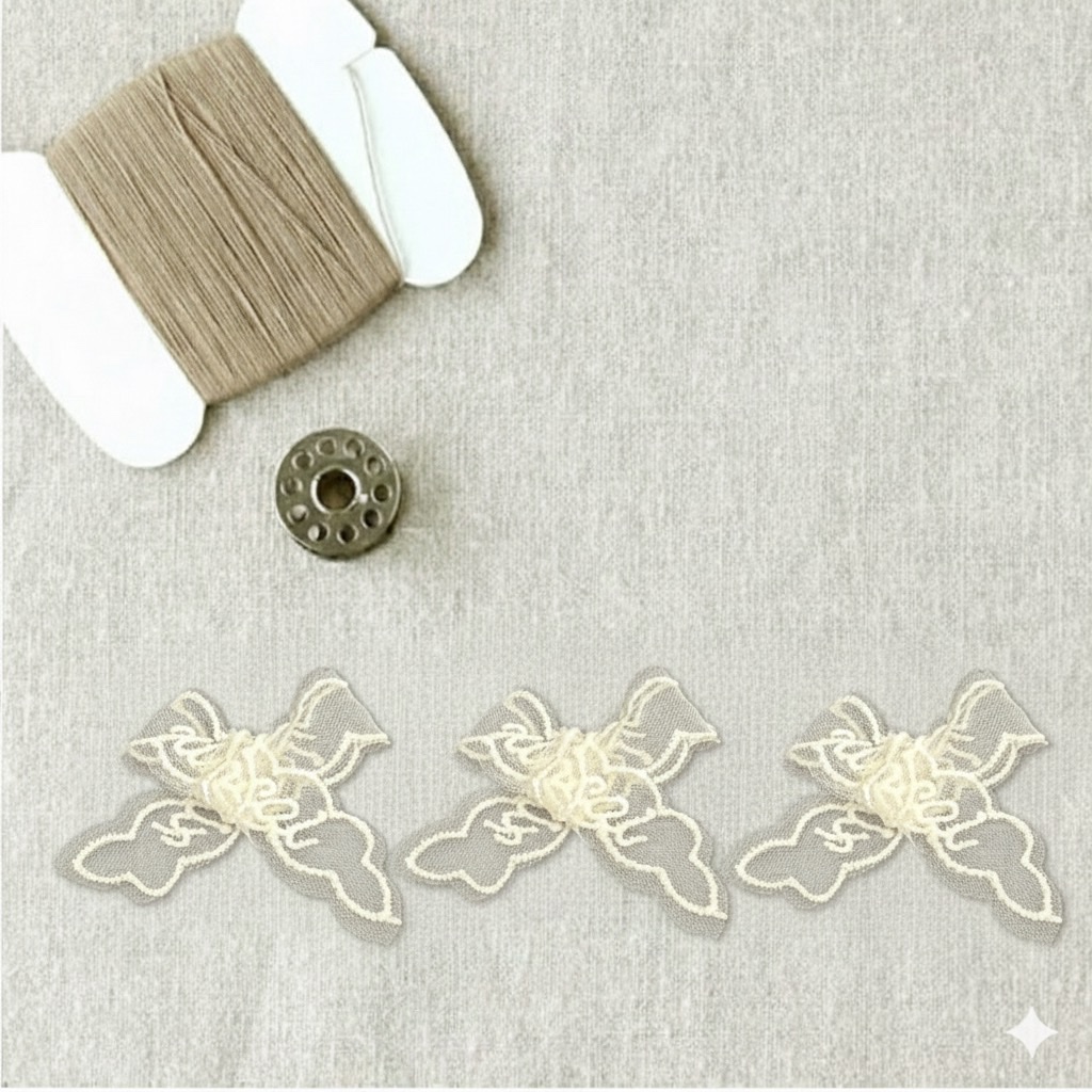 刺绣花边蝴蝶结联名字母装饰手工布艺配件多功能创意礼品详情图1
