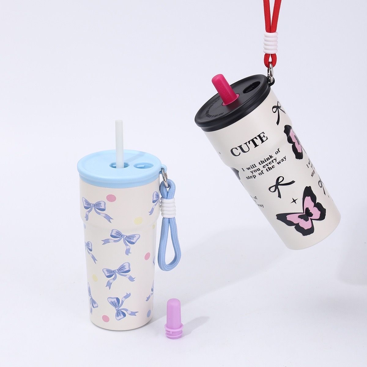 New 316 stainless steel insulated cup, large capacity for female students, high appearance level water cup, straw, portable car cup, 500ML, 202-1123 YS Specification drawing