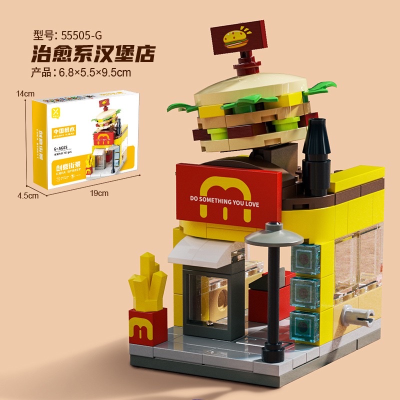 Jigu Children's educational city mini Street scene building assembly model compatible with Lego toy boy gifts Application Scenario