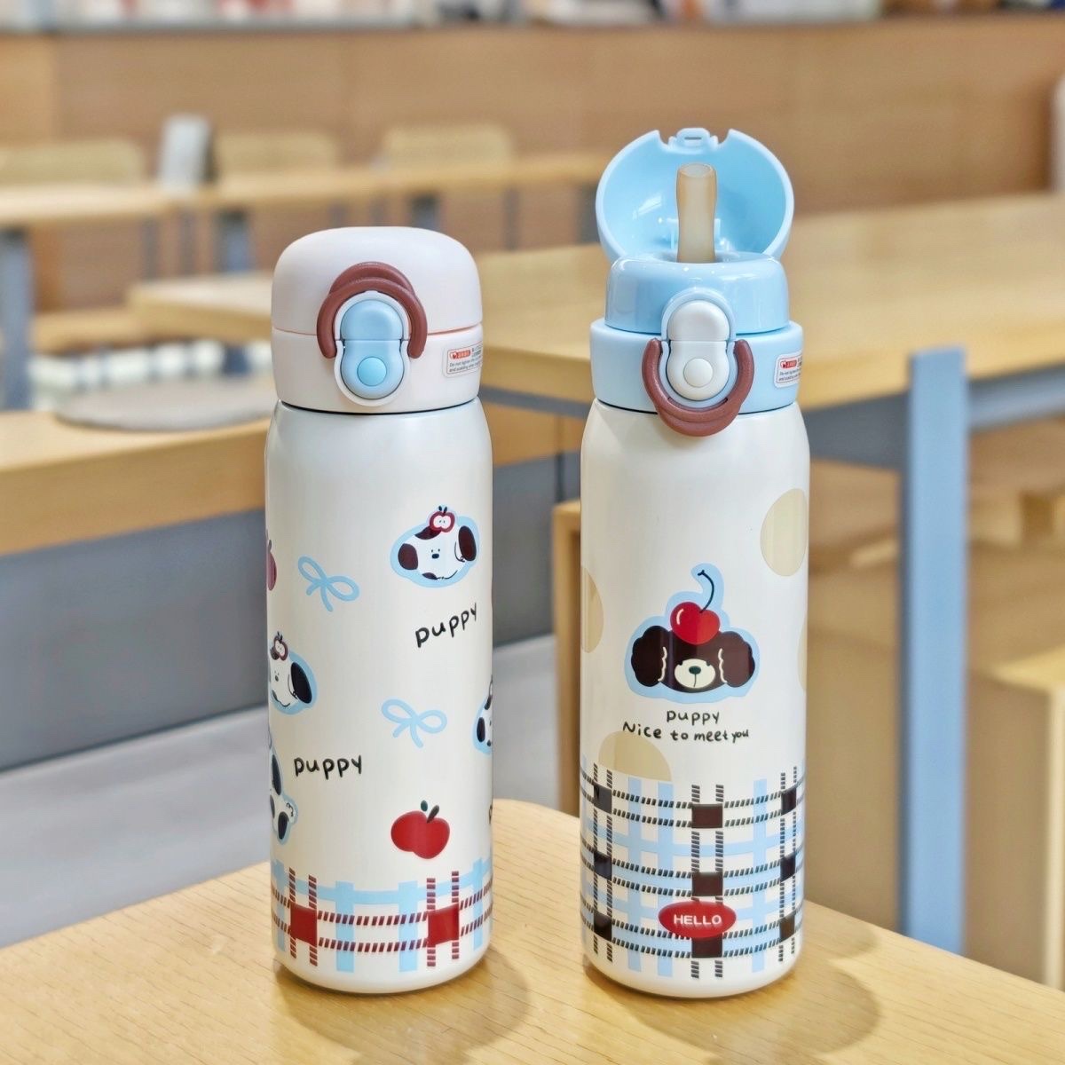 Lie Chi Gong 500ML316 stainless steel insulated cup, large capacity straw, high appearance level, portable and cute, new student water cup, double drinking cup 182-1123 YS/W Specification drawing