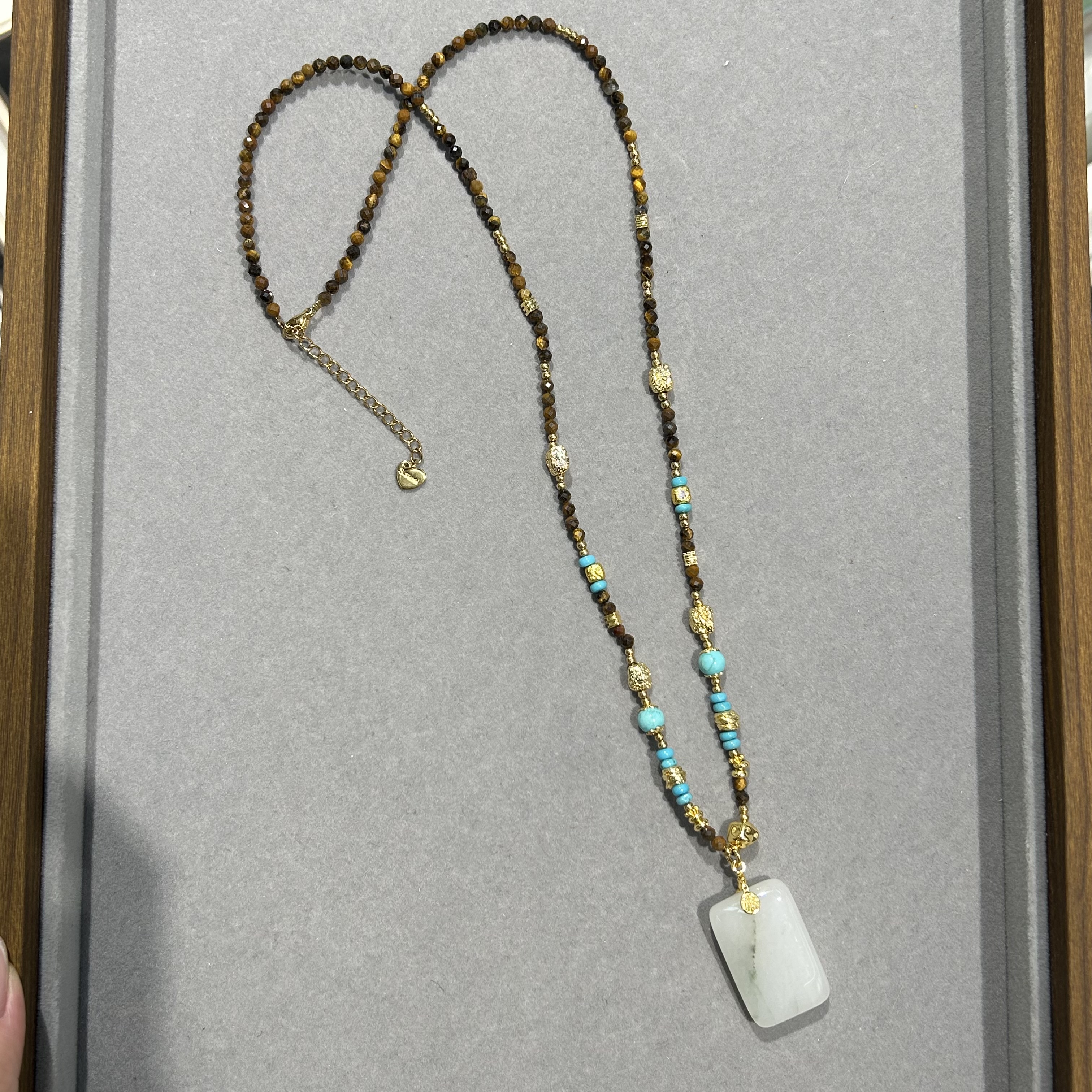 百搭高级感跨境非洲翠项链蜜蜡高级感玉石项链ins风详情图3