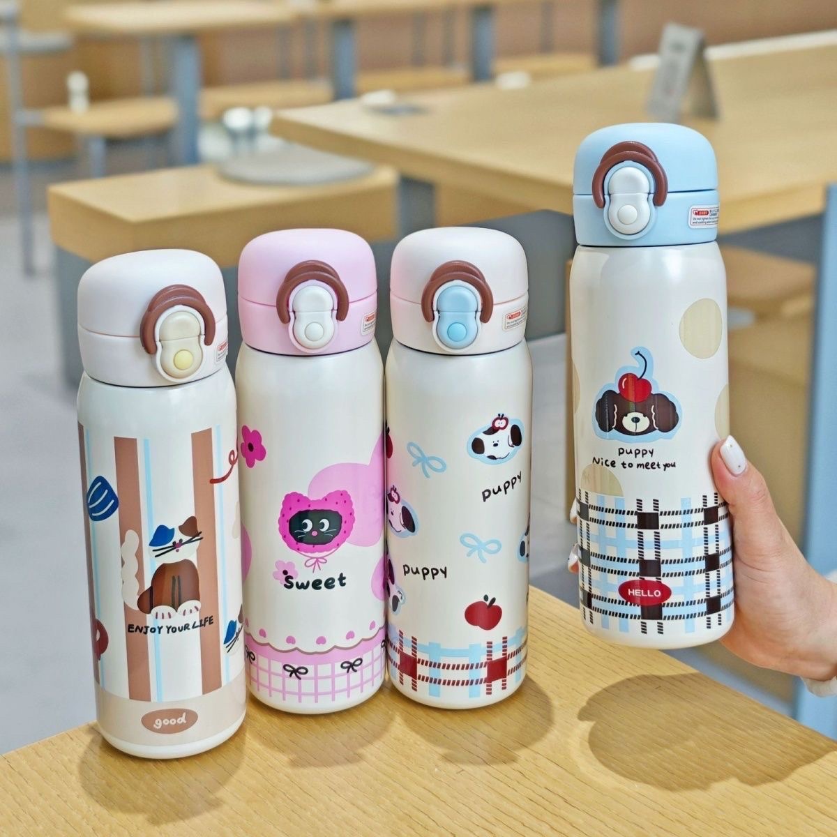 Lie Chi Gong 500ML316 stainless steel insulated cup, large capacity straw, high appearance level, portable and cute, new student water cup, double drinking cup 182-1123 YS/W full figure