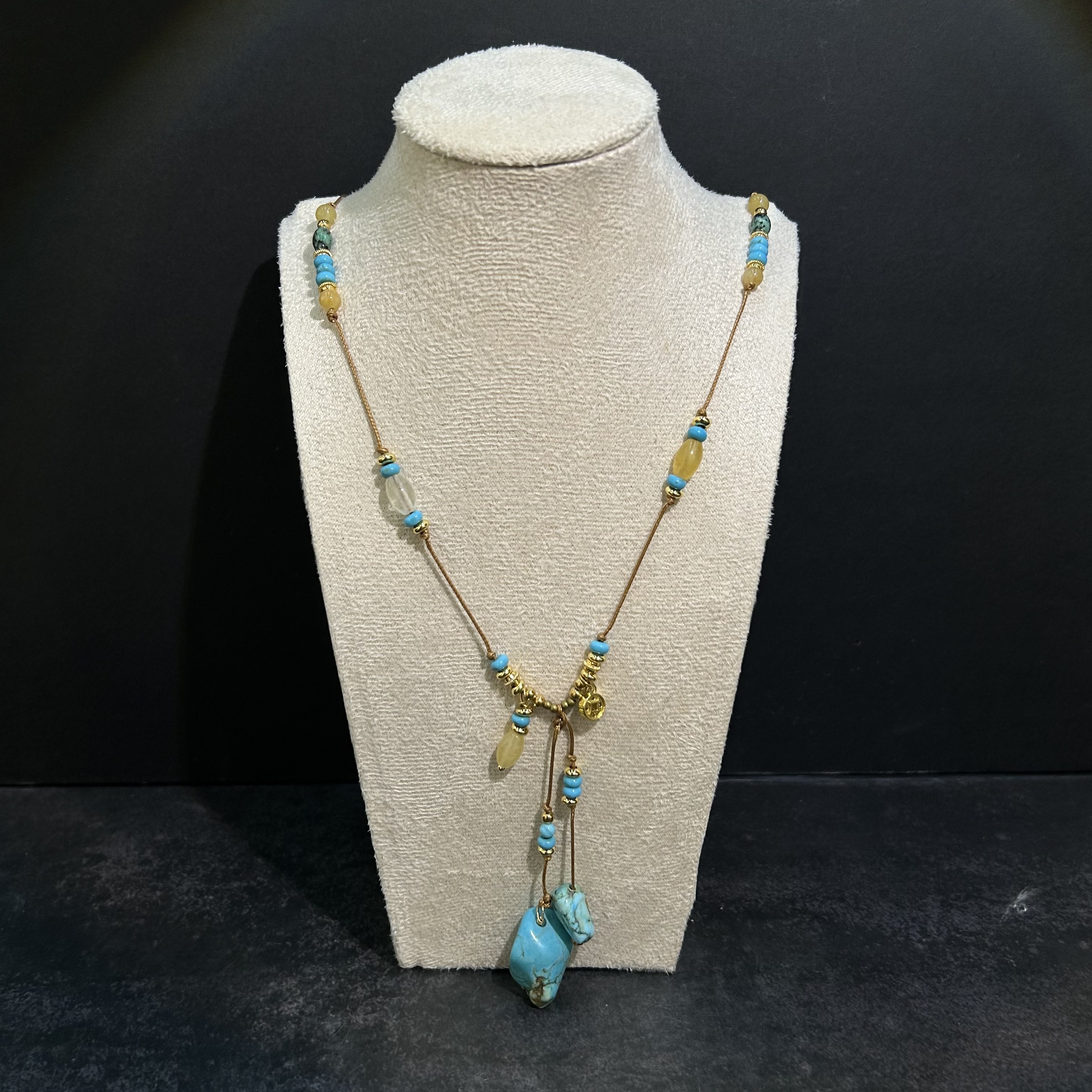 时尚沙金不锈钢珍珠项链女简约百搭首饰品潮流个性项链饰品产品图