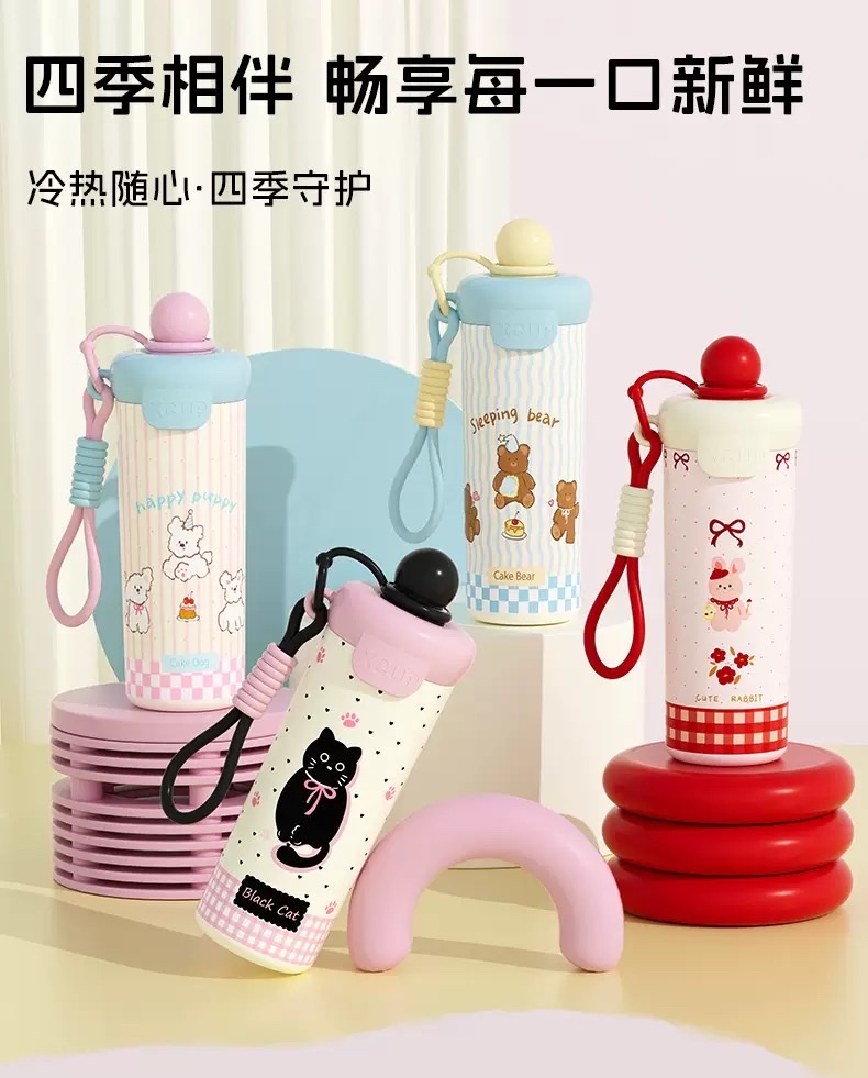 塑料吸管塑料杯耐热透明便携双饮水杯学生创意饮料杯子详情图16