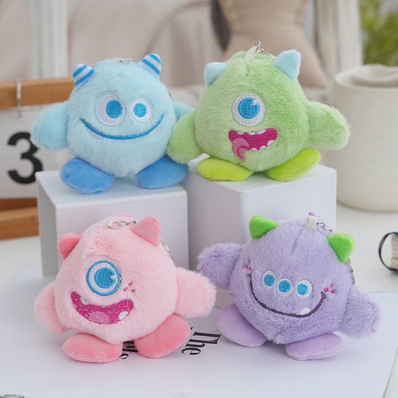 可爱搞怪小怪兽毛绒玩具书包背包挂件饰品钥匙扣玩偶抓机娃娃批发