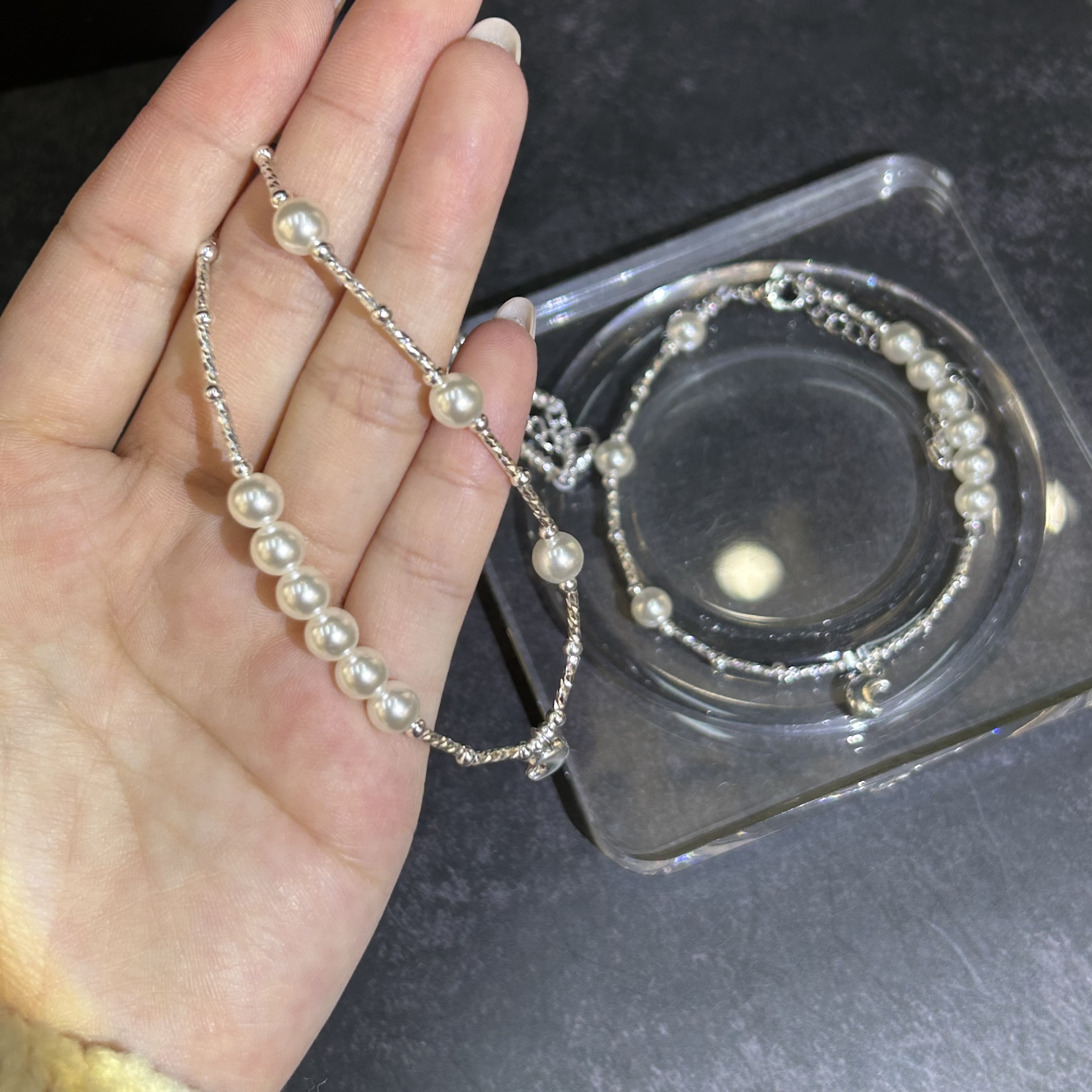 可爱水晶手链锆石手串琉璃手串时尚手饰女学生简约手链手饰品银饰手链不褪色锆石手链详情图5