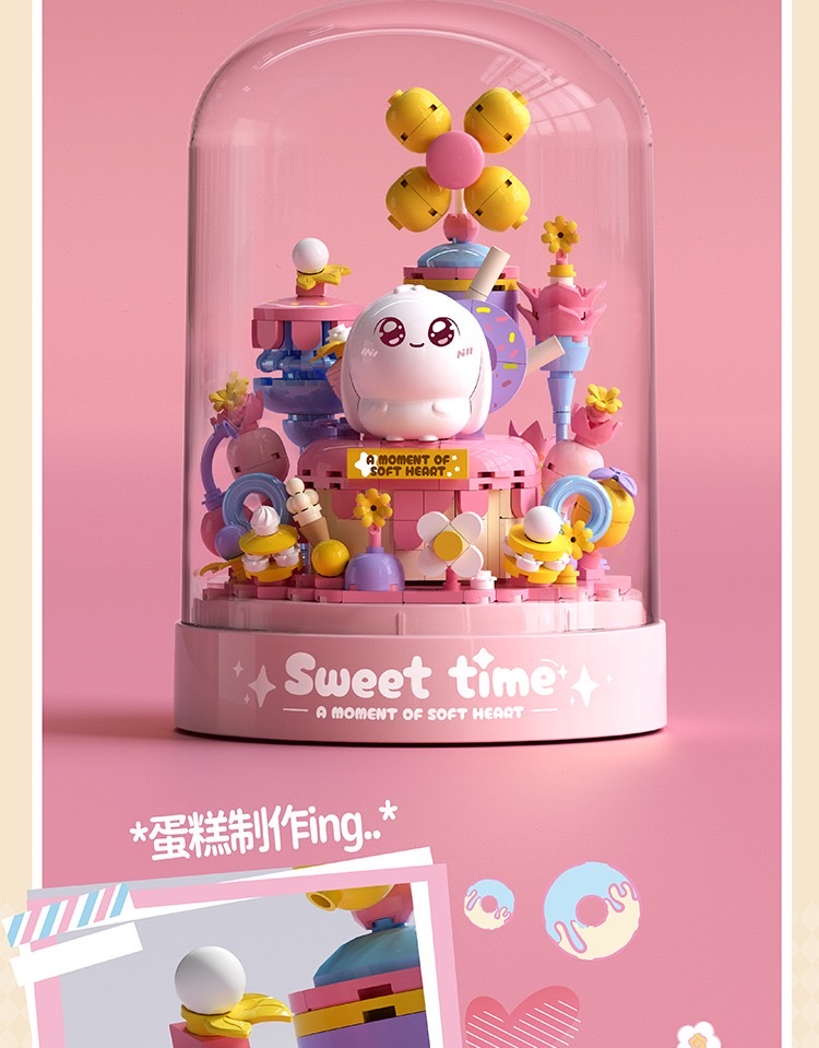 2025 New egg-shaped building block flower 3d stereoscopic display, strawberry balloon house building block assembly toy, children's educational assembly toy, birthday gift detail image 6