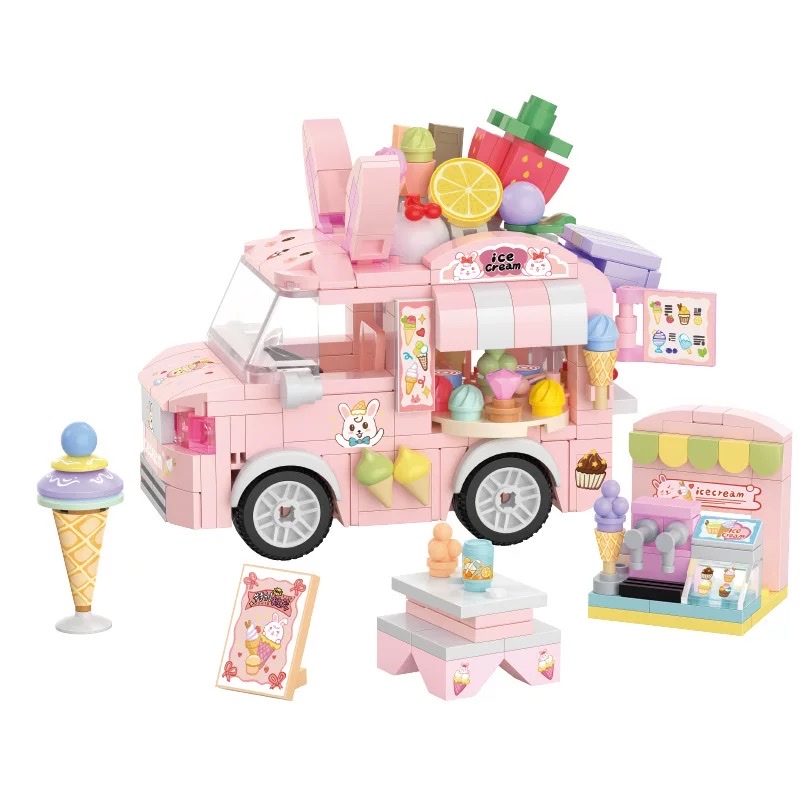 Beledi building blocks, cute cars, fun cats, coffee carts, small particle building blocks, assembly, educational toys, Children's Day gifts Item Picture