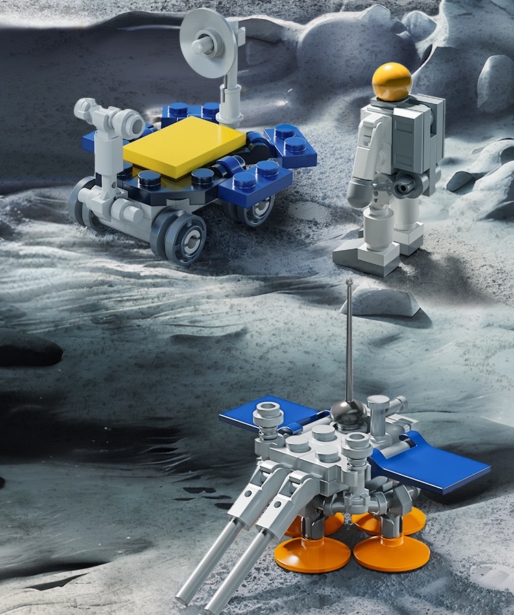 Building blocks 10-in-1 space rocket launch vehicle astronaut Mars rover assembly model boy assembly toy detail image 2