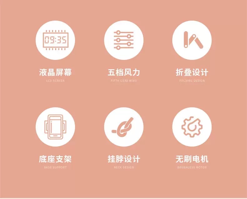 25新款数显手持迷你风扇usb五档 Fan便携电动小风扇小电风扇礼品详情图2