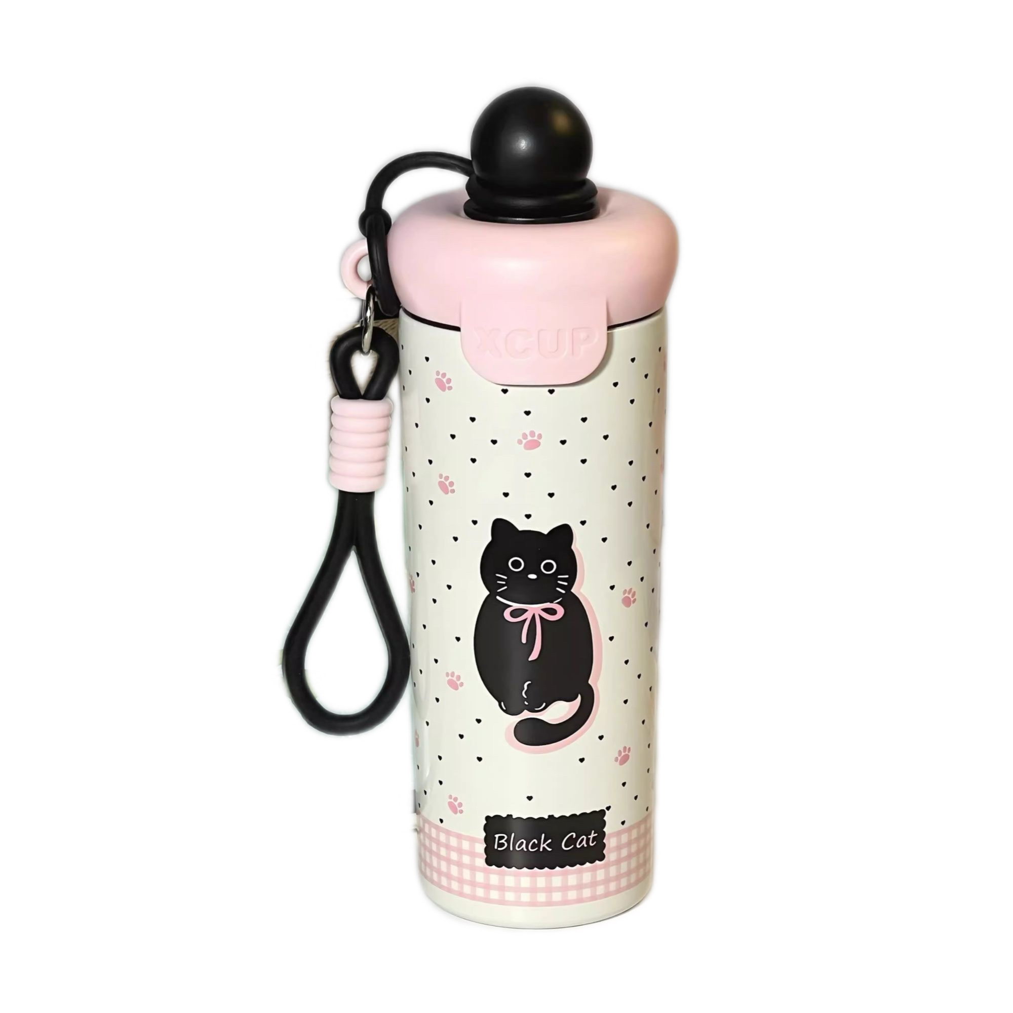 Pinqile 600ML High appearance level cartoon float ball Portable Cup, 316 stainless steel double-layer insulated cup, Outdoor portable sports straw water cup, float ball insulated cup -1123 YE/S Item Picture