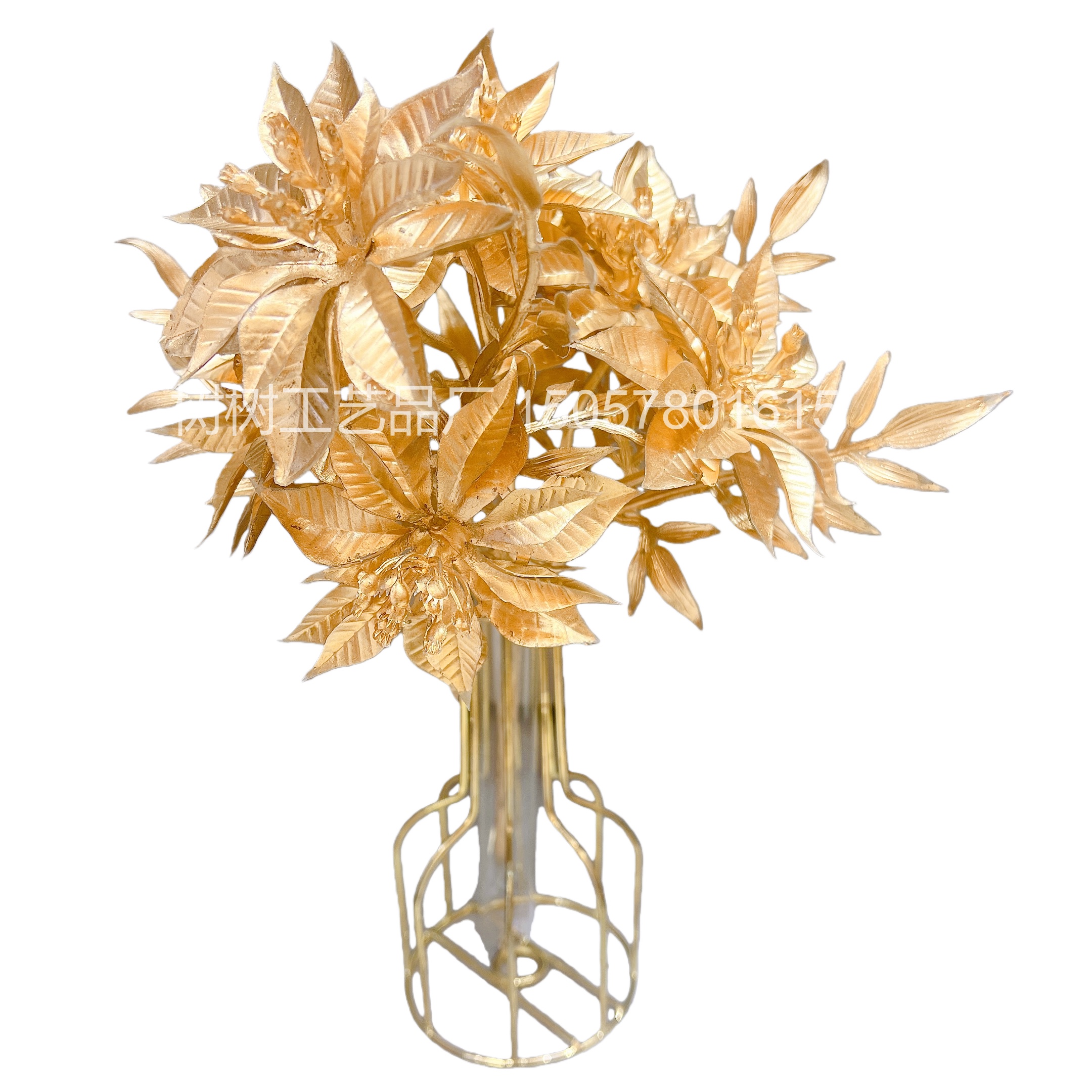 新款圣诞叶花仿真花圣诞花装饰家居装饰礼品圣诞配件假花家居装饰仿真花塑料花假花