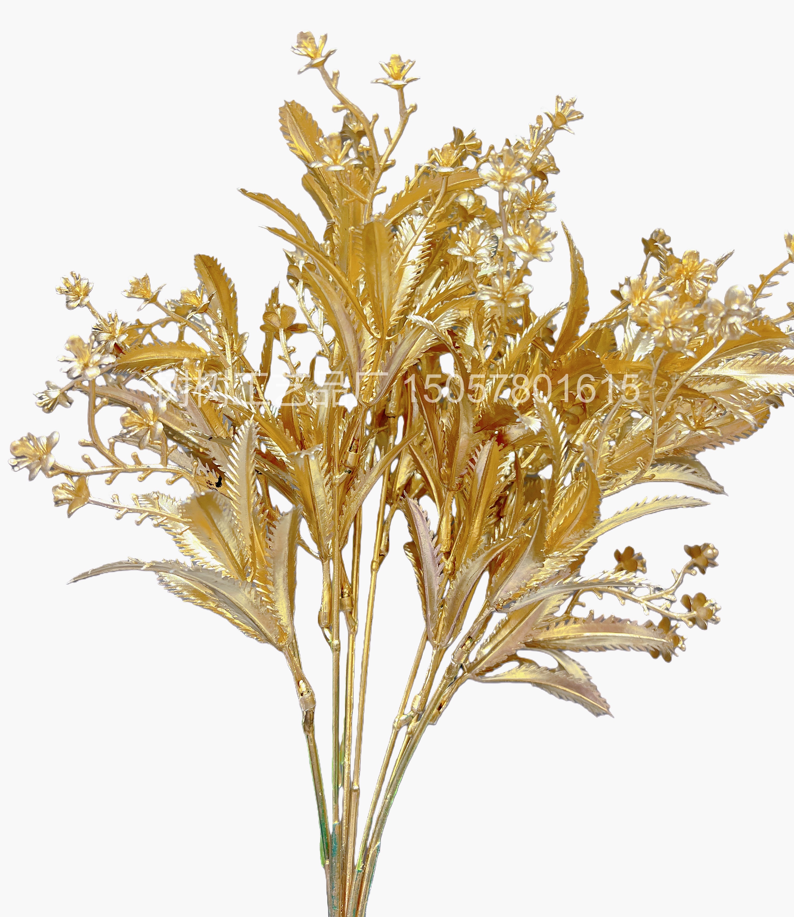 新款7叉小米萃花金色仿真花圣诞花装饰装饰礼品圣诞家居装饰配件仿真花仿真花女2022森系假花塑料仿真花塑料花详情图6