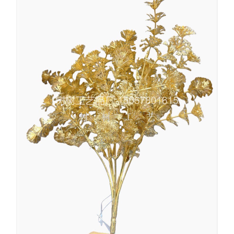 New 7-fork string grass golden artificial flower Christmas flower decoration gift, Christmas home decoration accessory, artificial flower, artificial flower for women 2022 forest-style artificial flower, plastic artificial flower, plastic artificial flower, artificial flower, artificial flower detail image 2