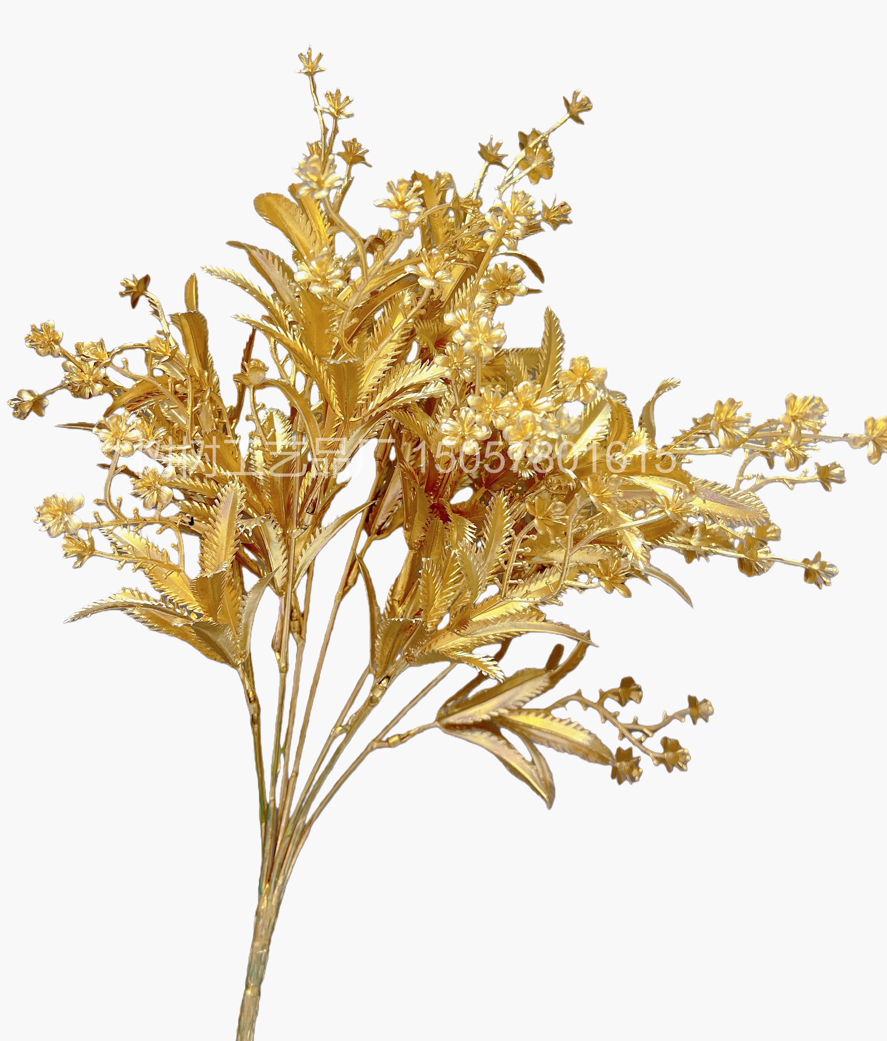 新款7叉小米萃花金色仿真花圣诞花装饰装饰礼品圣诞家居装饰配件仿真花仿真花女2022森系假花塑料仿真花塑料花详情图7